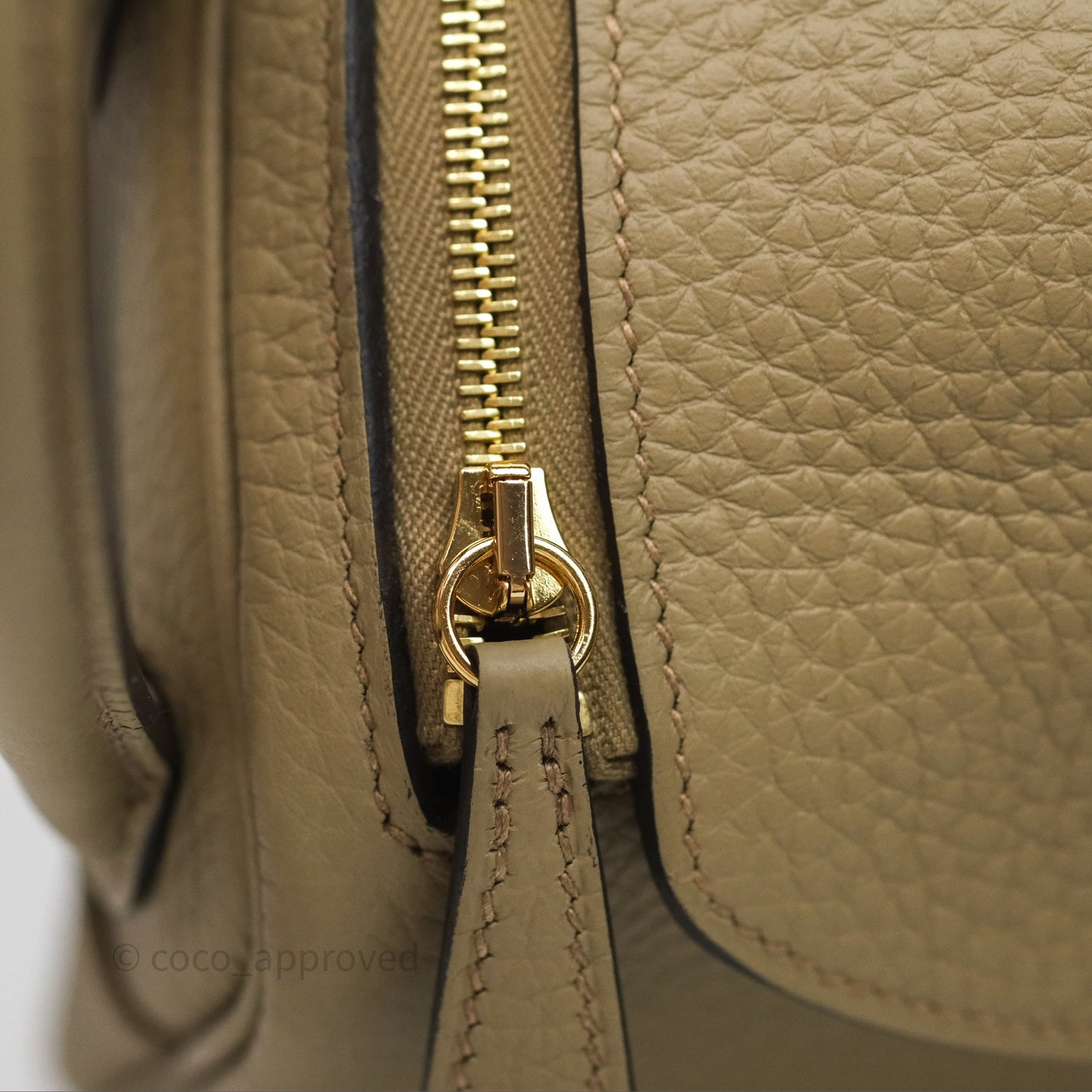 Hermès Mini Lindy 20 Beige Marfa 8Q Clemence Gold Hardware