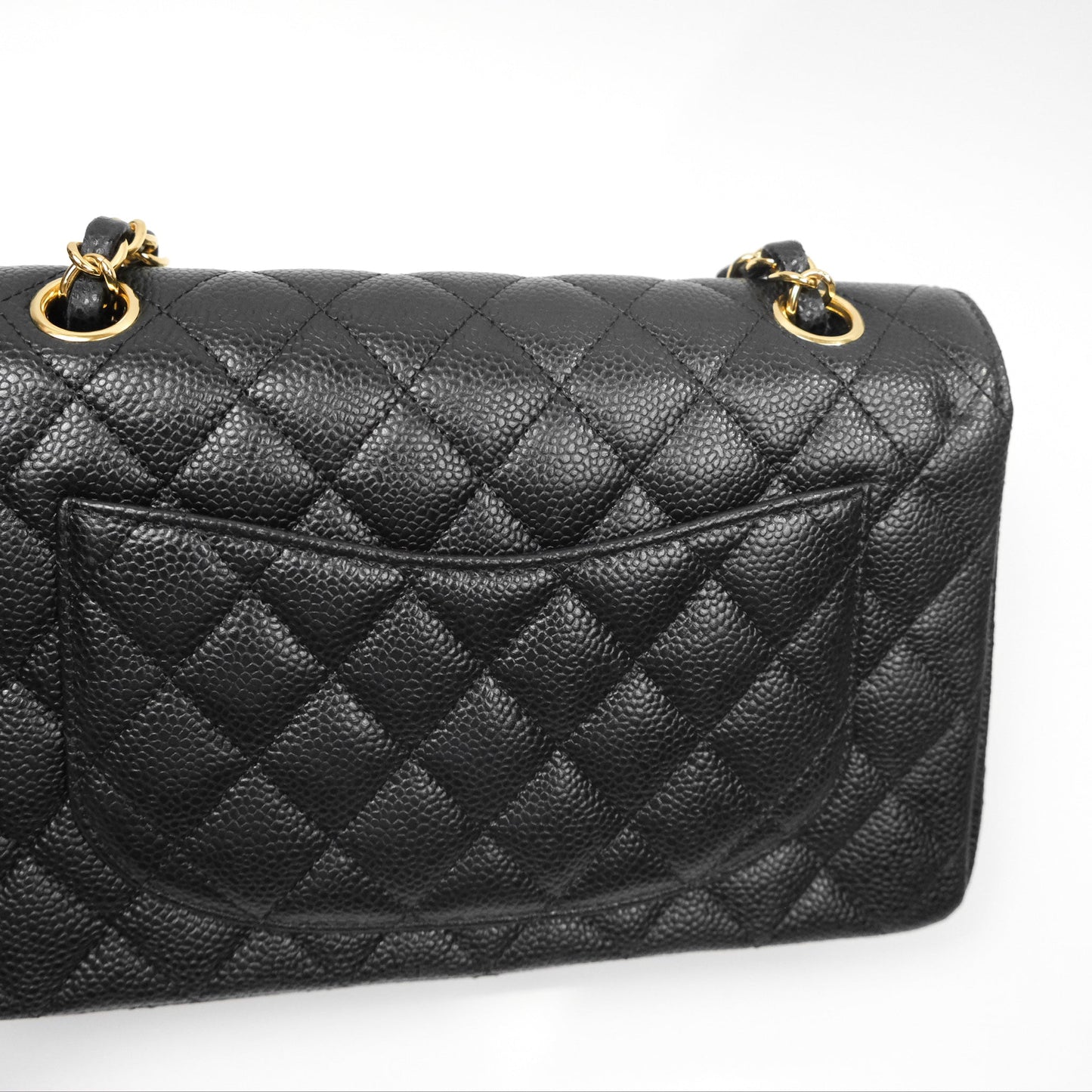Chanel Small Classic Flap Quilted Black Caviar Gold Hardware