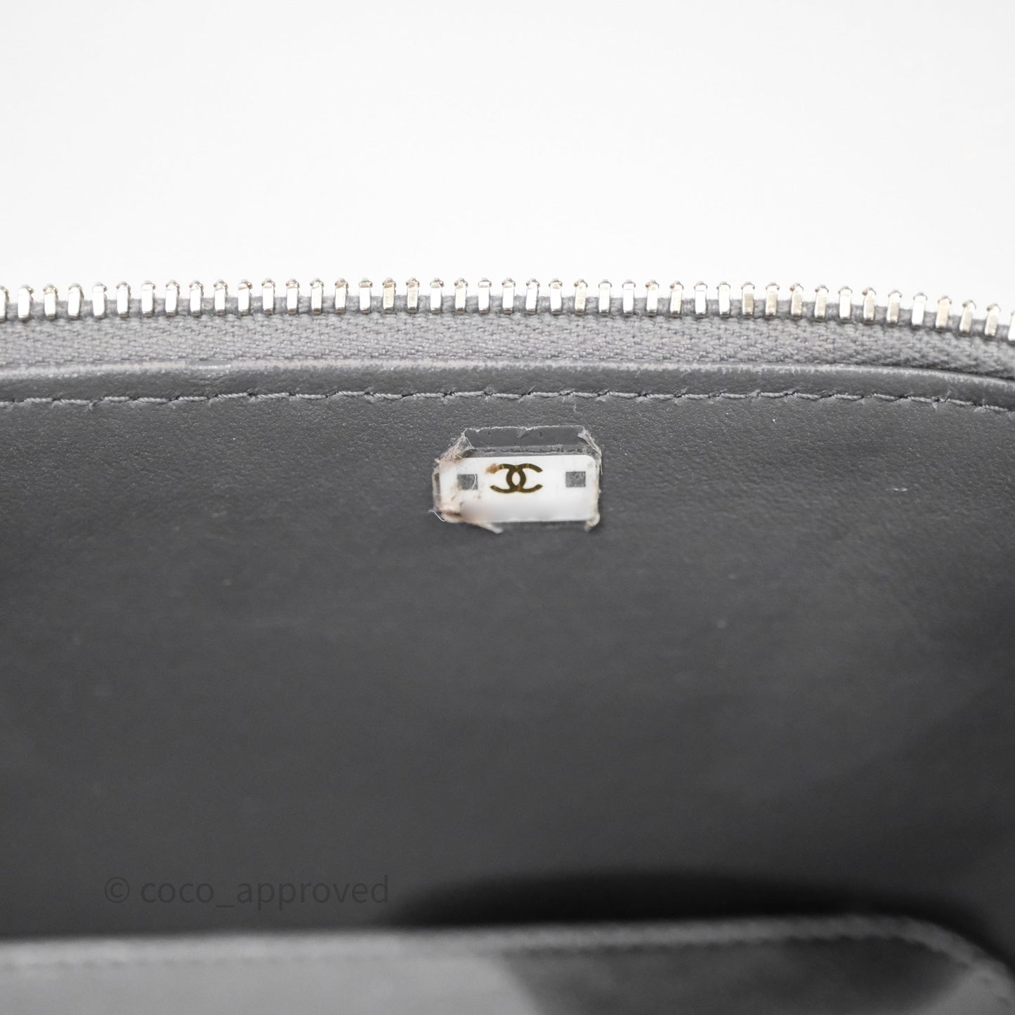 Chanel Vanity Rectangular Top Handle Grey Lambskin Gold Hardware