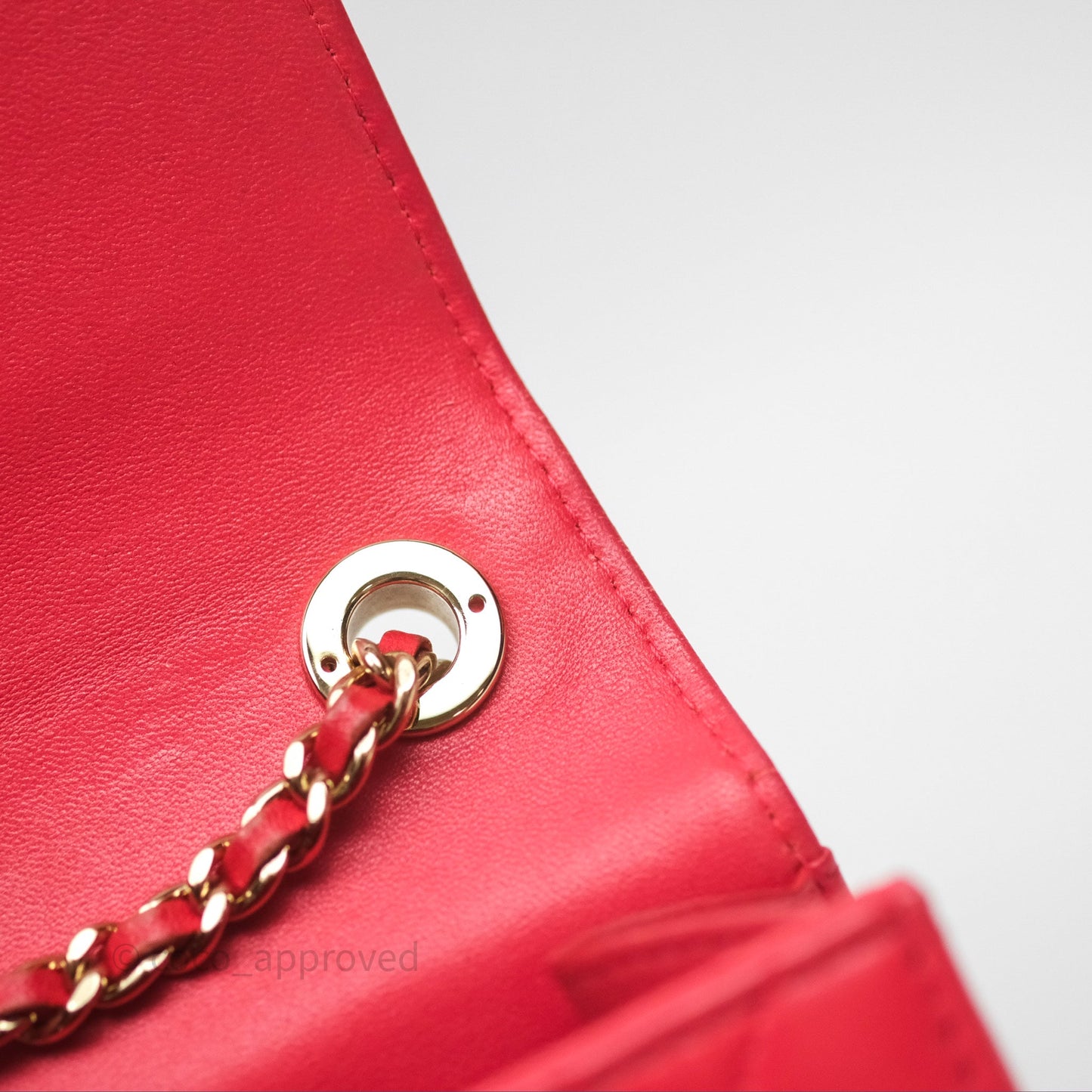 Chanel Mini Quilted Trendy CC Clutch With Chain Red Lambskin Gold Hardware