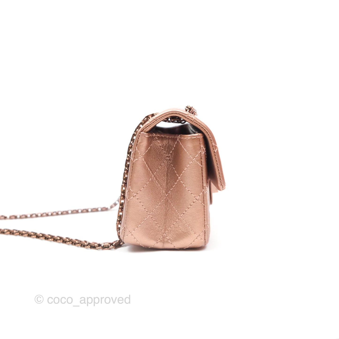 Chanel Mini Reissue 224 Copper Metallic Calfskin Rose Gold