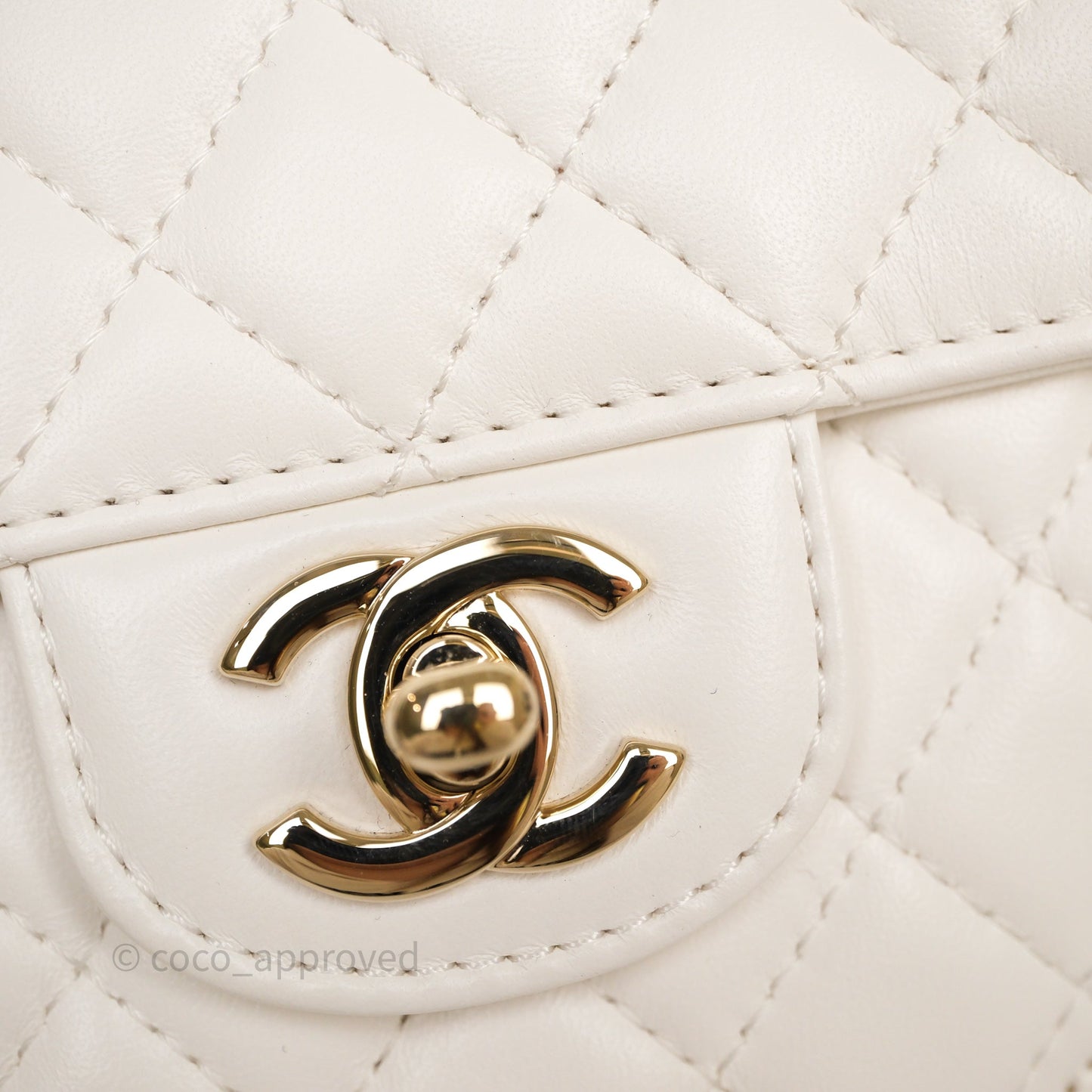 Chanel Large Heart Bag White Lambskin Gold Hardware