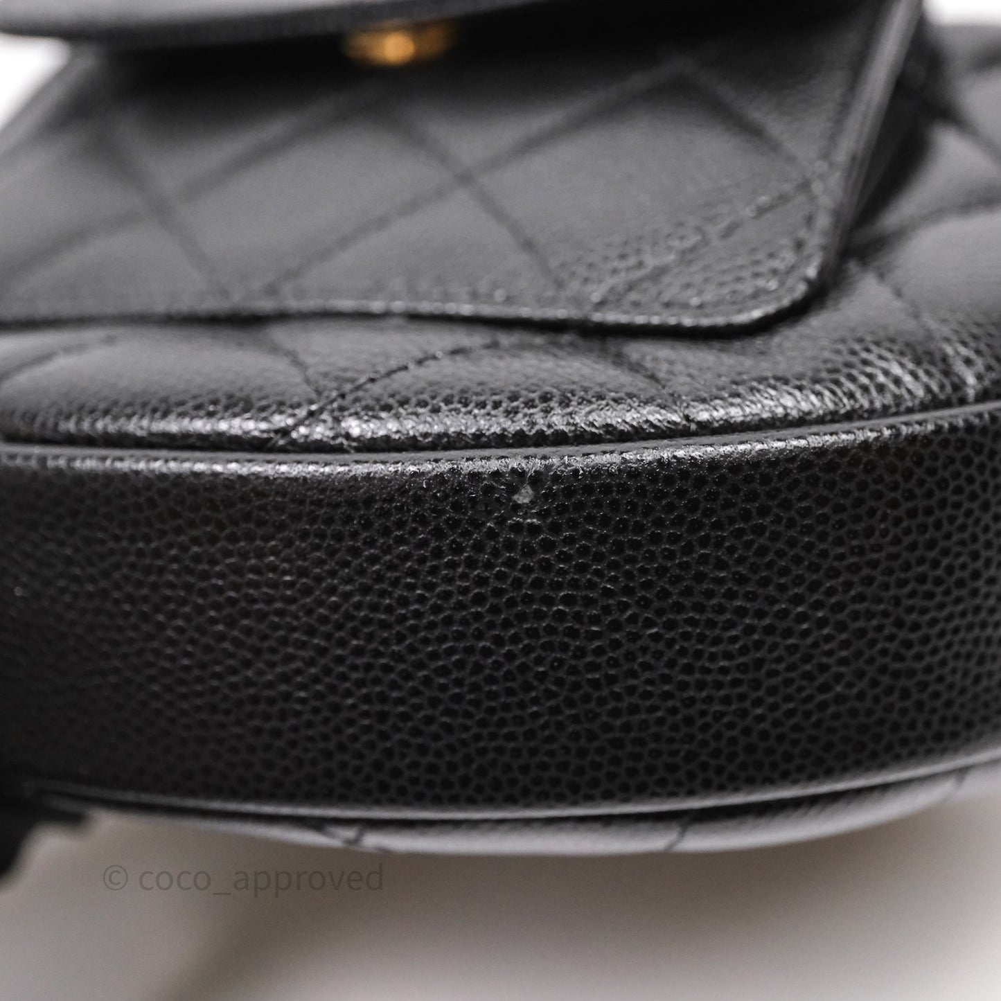 Chanel Quilted Polly Pocket Hobo Bag Caviar Black Gold Hardware
