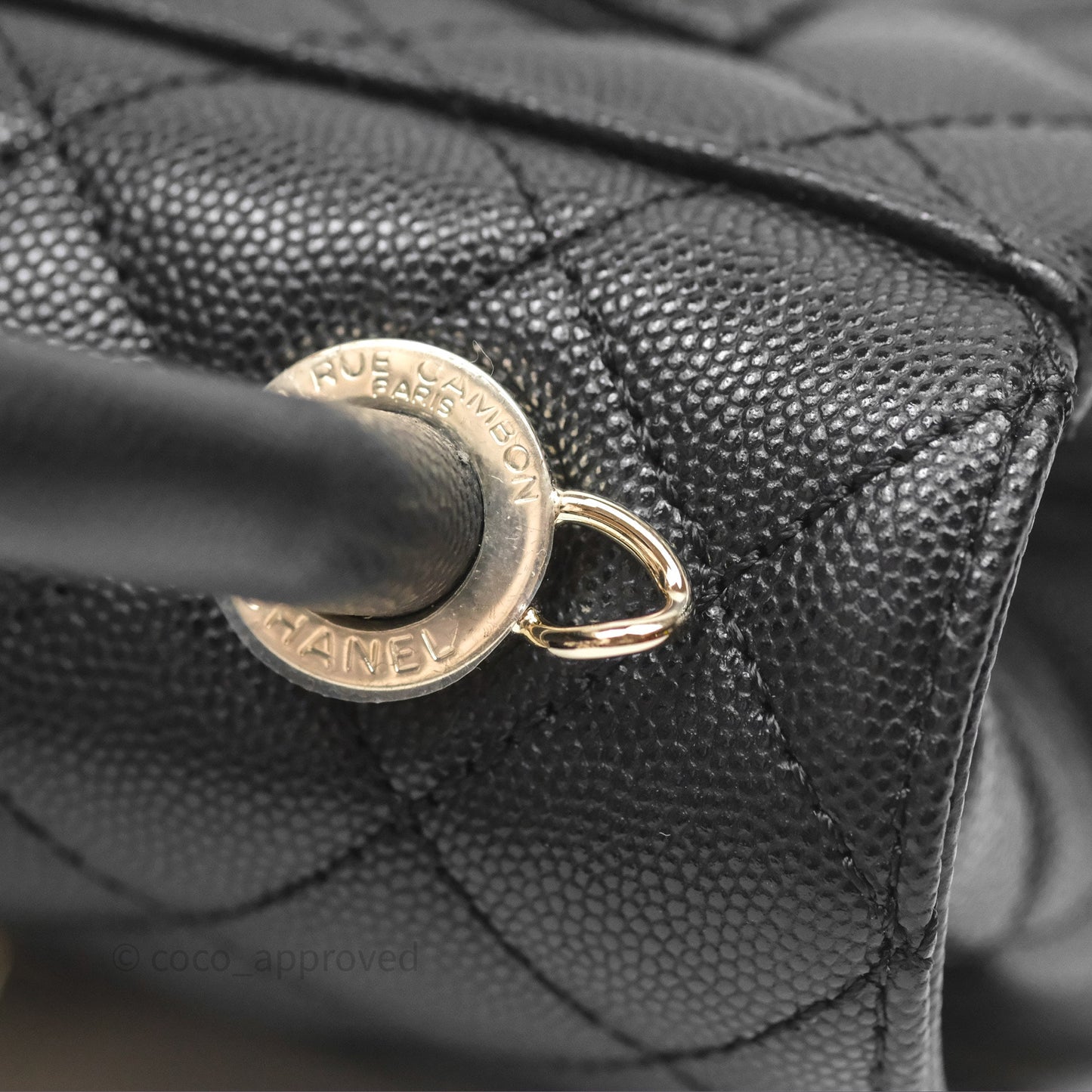 Chanel Mini Coco Handle Quilted Black Caviar Gold Hardware