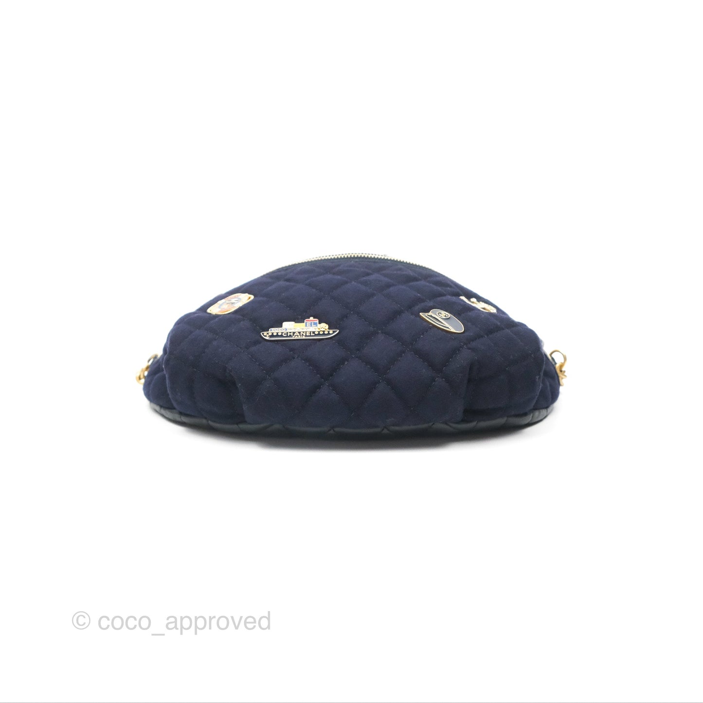 Chanel Paris Hamburg Charms Belt Bag Navy Wool Lambskin