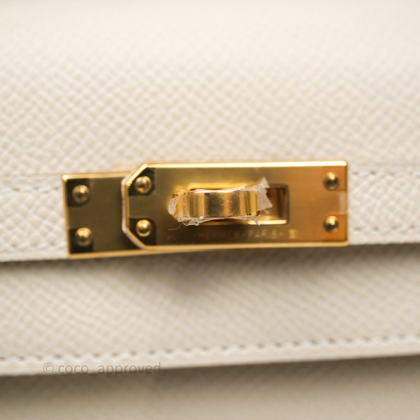 Hermes Kelly 25 Craie Epsom Gold Hardware