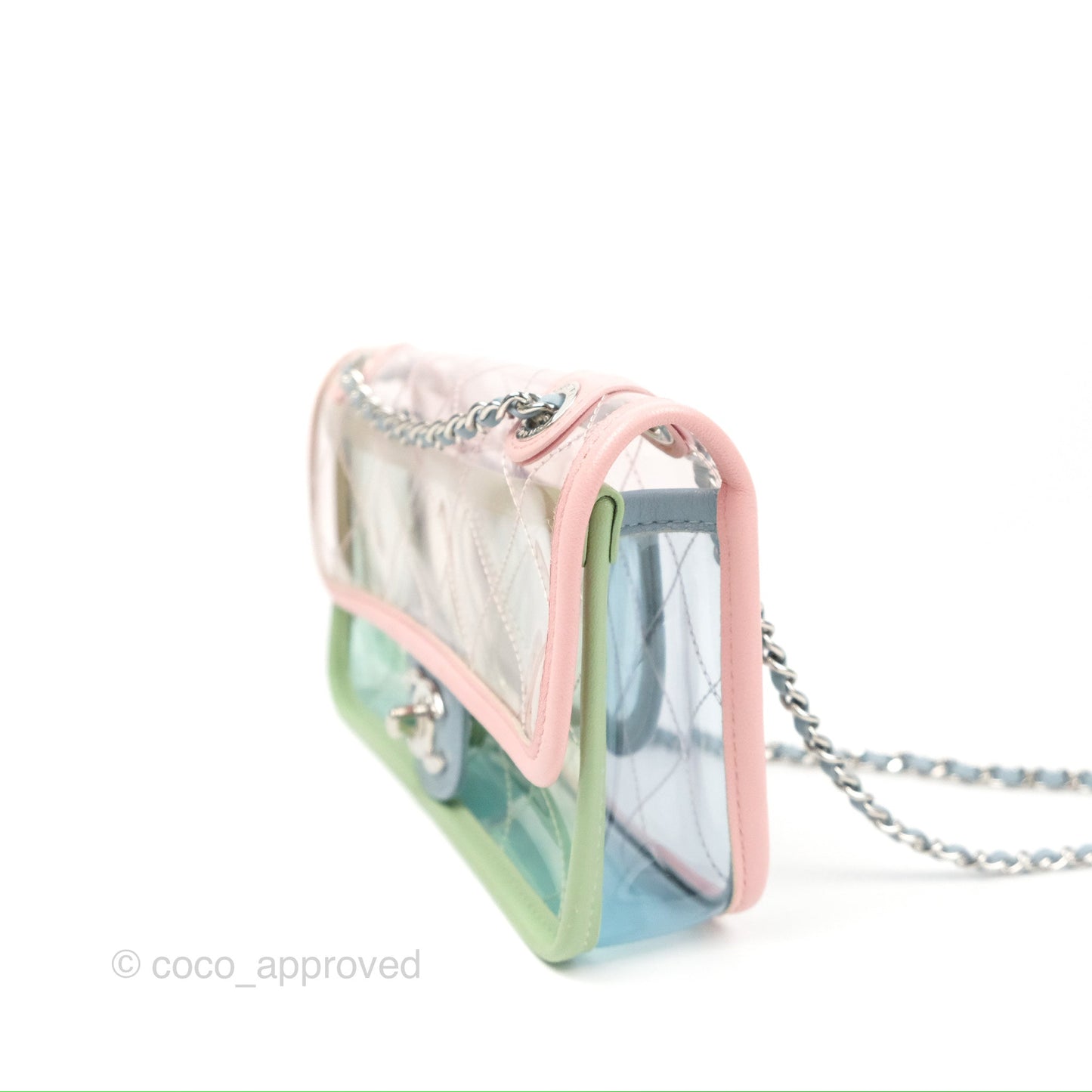 Chanel Mini Coco Splash Flap Bag PVC Lambskin Pink/Blue/Green Silver Hardware
