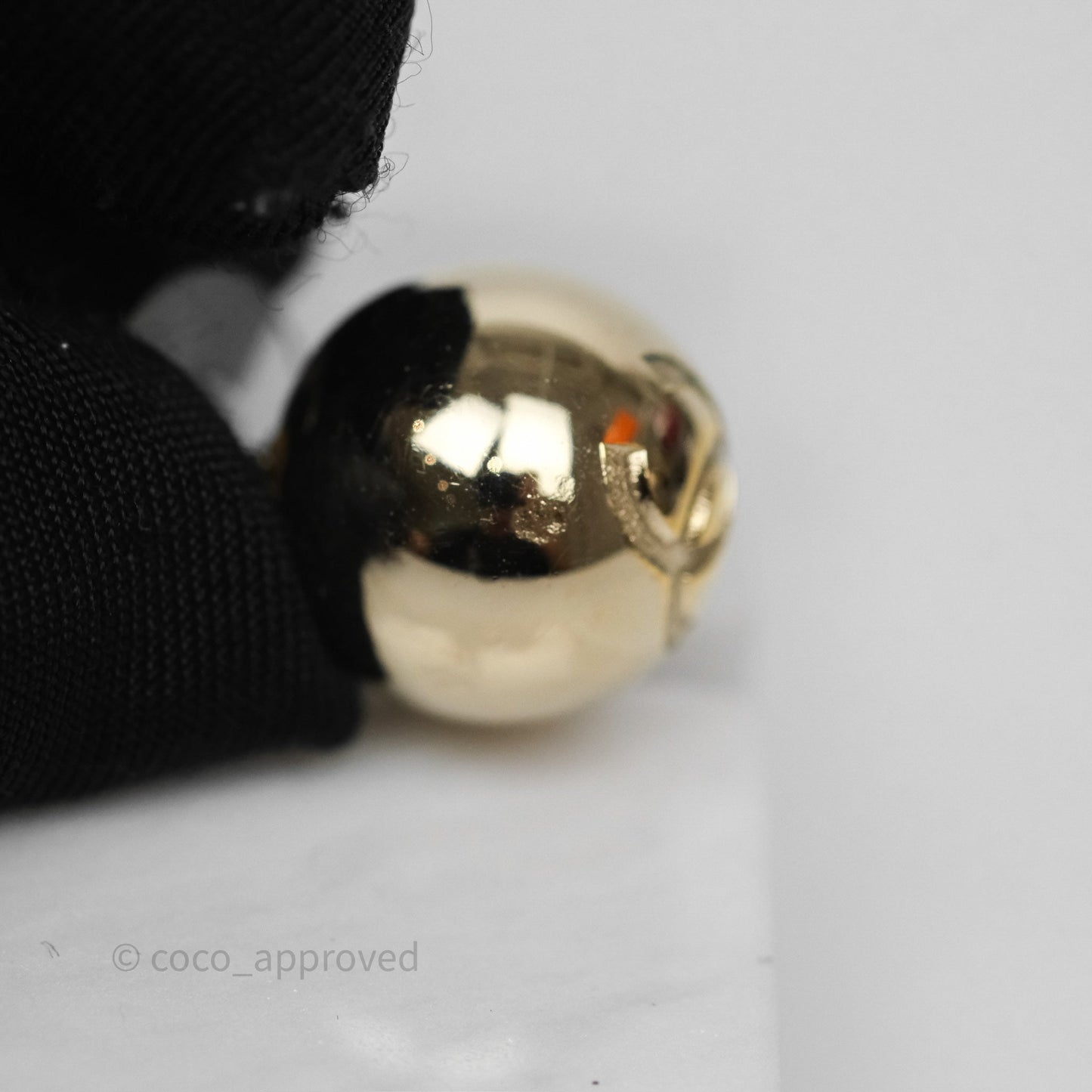 Chanel CC Sphere Earrings Gold Tone 21S
