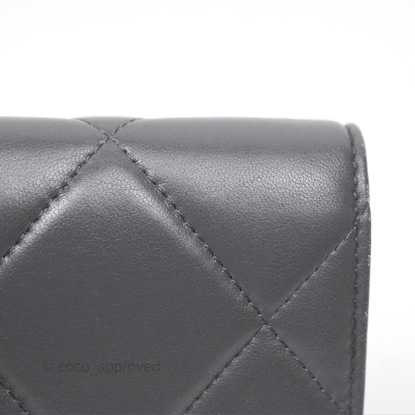 Chanel 19 Short Flap Wallet Grey Gold Hardware