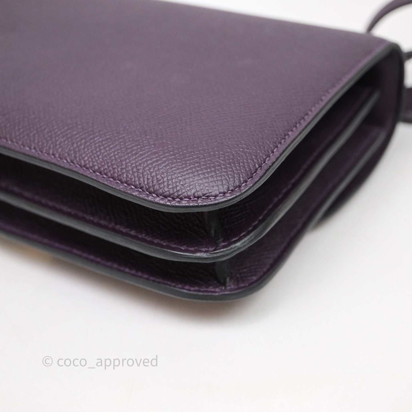 Hermès Constance Elan Raisin 59 Epsom Gold Hardware