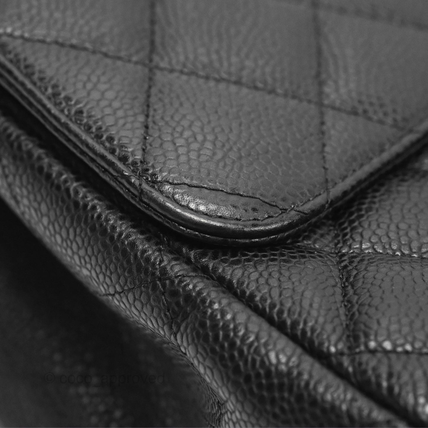 Chanel Quilted Maxi Single Flap Black Caviar Silver Hardware