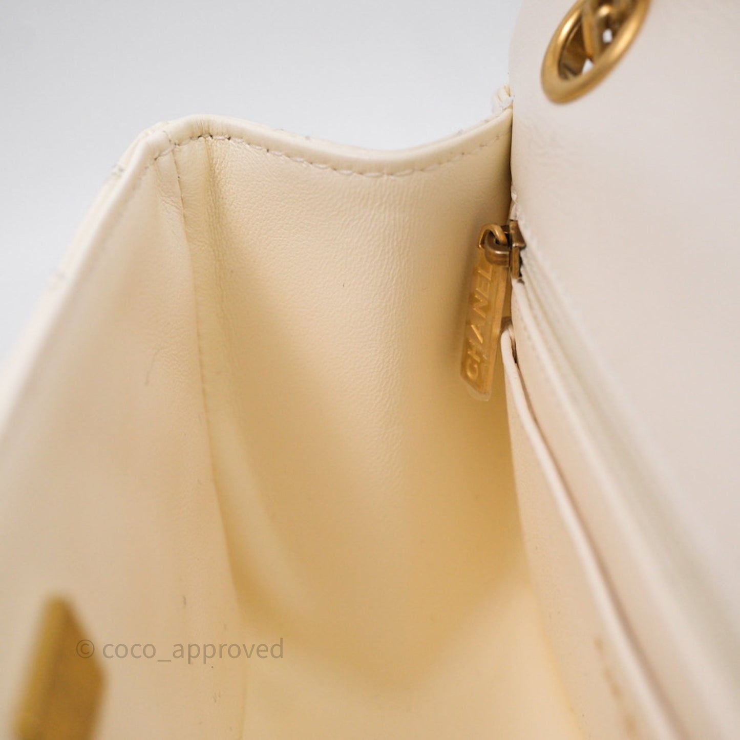 Chanel Mini Reissue 224 White Calfskin Aged Gold Hardware