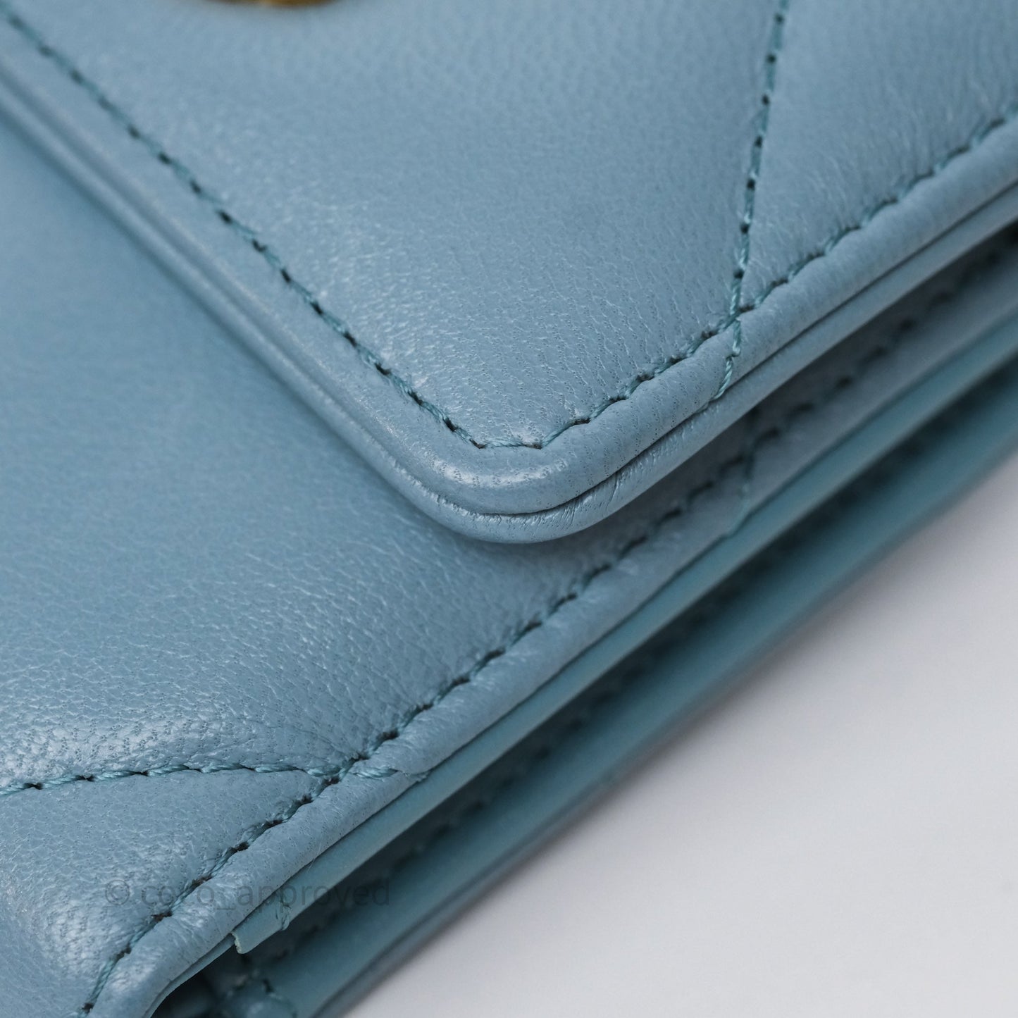Chanel 19 Short Flap Wallet Cloud Blue Lambskin