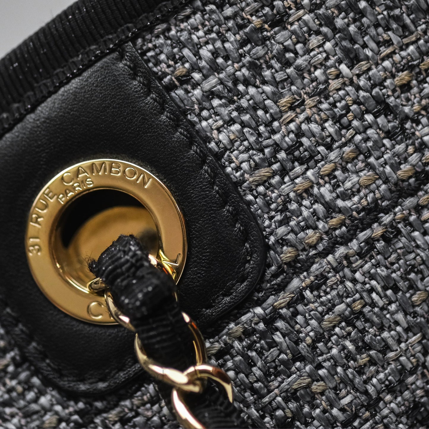 Chanel Medium Deauville Charcoal Grey Canvas