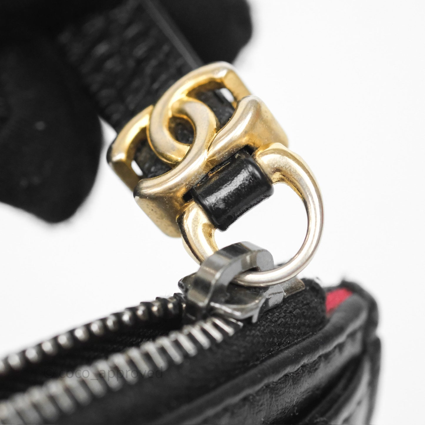 Chanel Quilted Gabrielle Zip Long Wallet Black