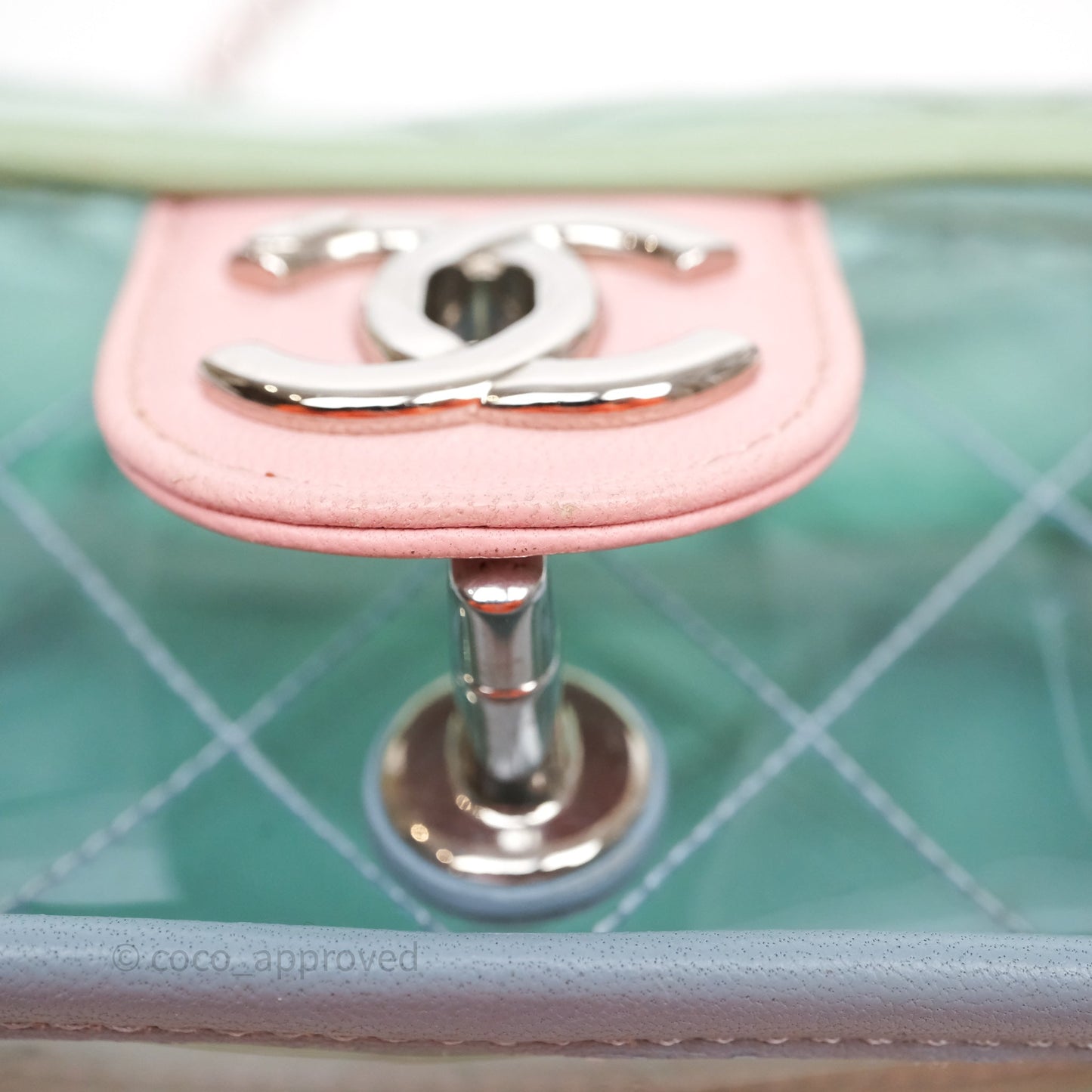 Chanel Coco Splash PVC Mini Flap Bag Blue/Green/Pink Silver Hardware