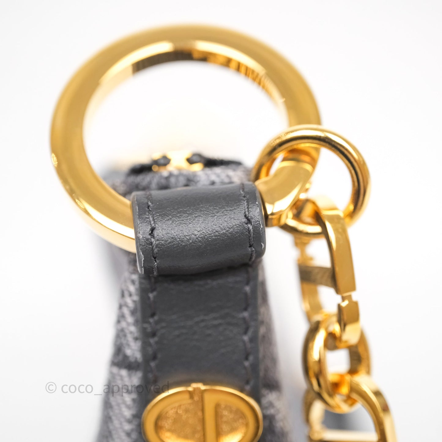 Christian Dior Diorstar Hobo Bag with Chain Gray Denim Dior Oblique Jacquard