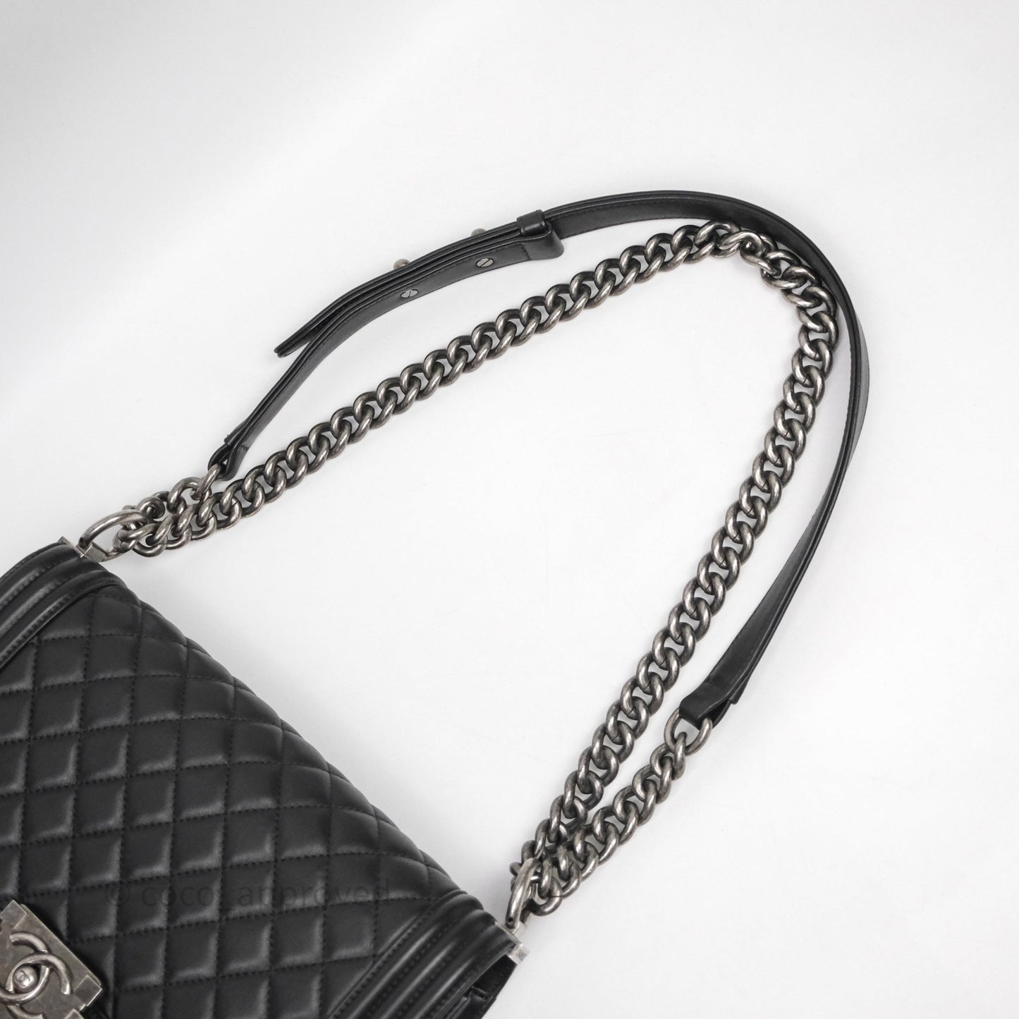 Chanel Medium Boy Quilted Black Lambskin Ruthenium Hardware