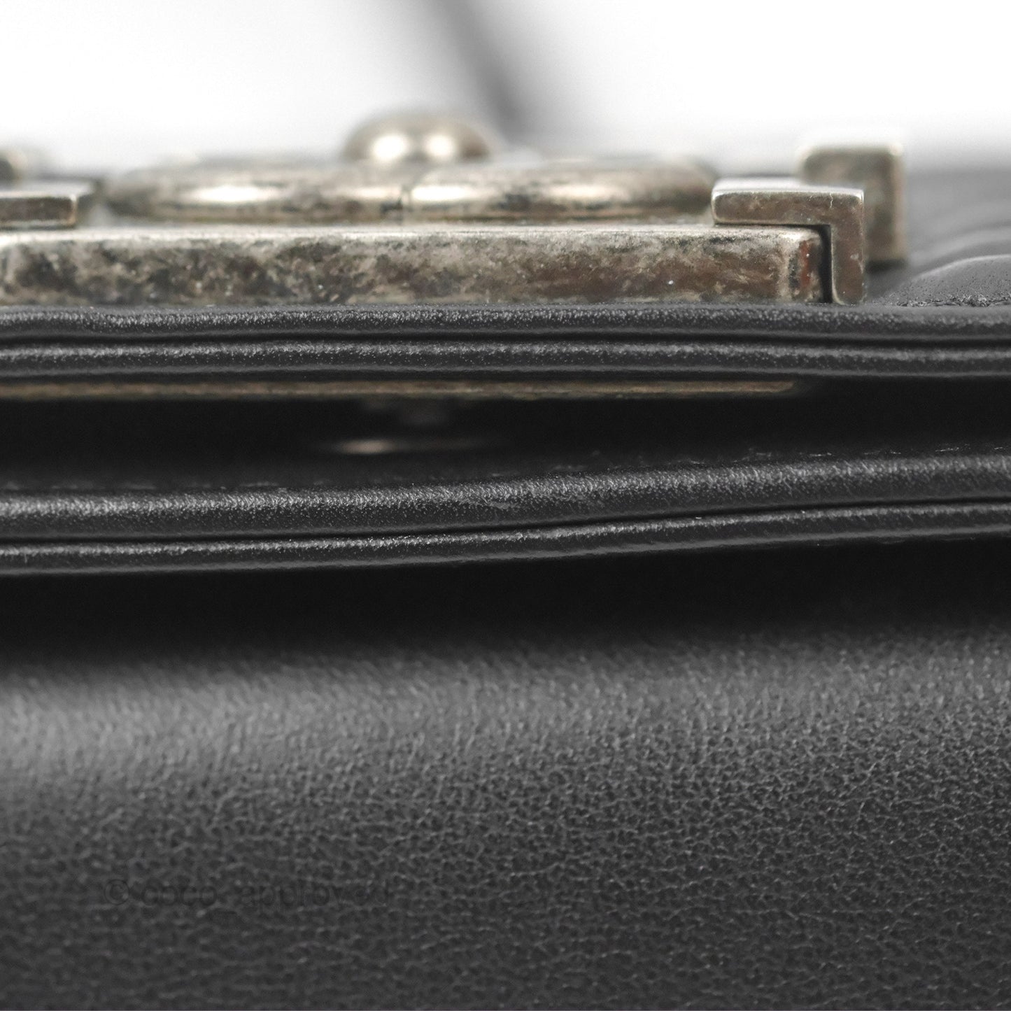 Chanel Small Boy Black Calfskin Ruthenium Hardware