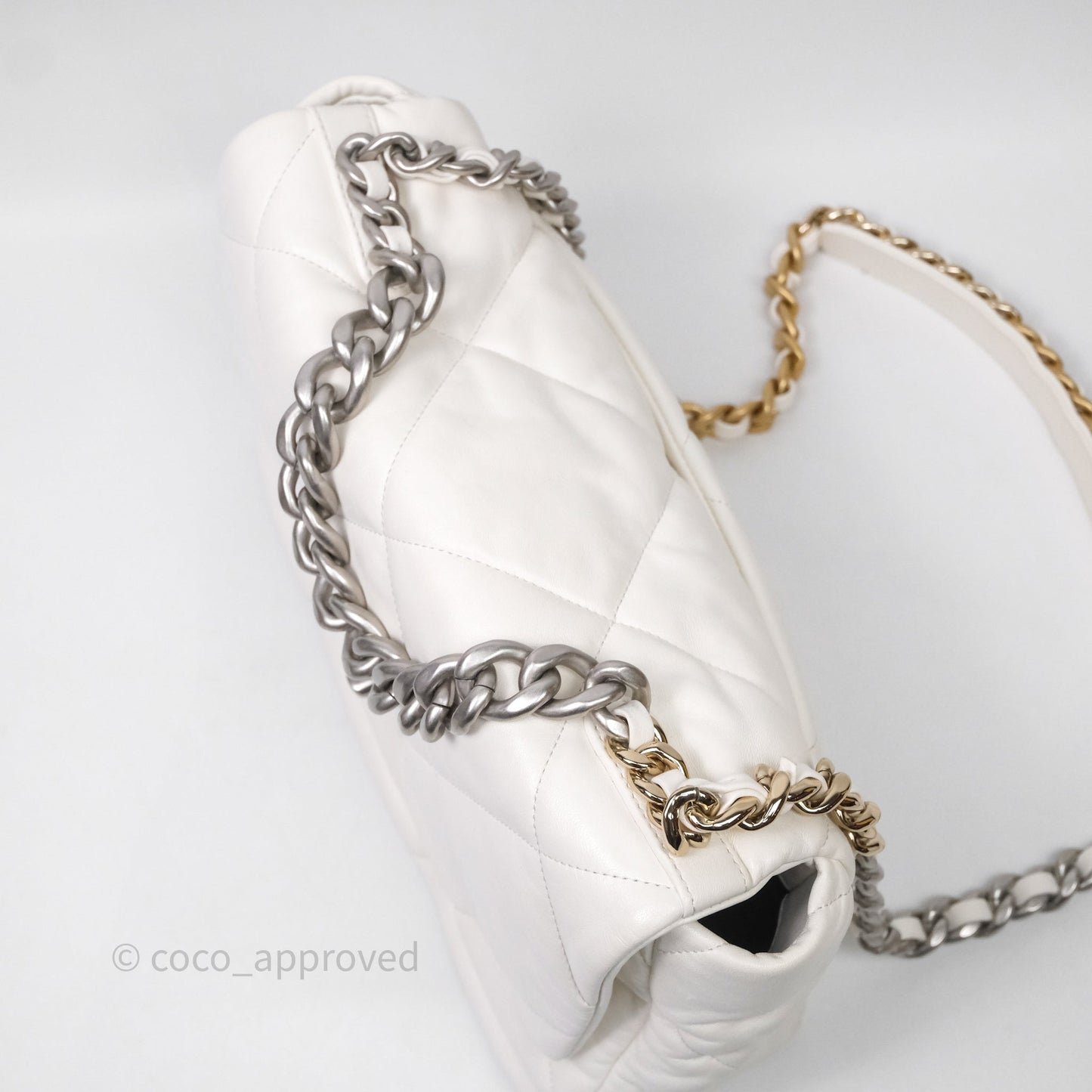 Chanel 19 Medium White Mixed Hardware