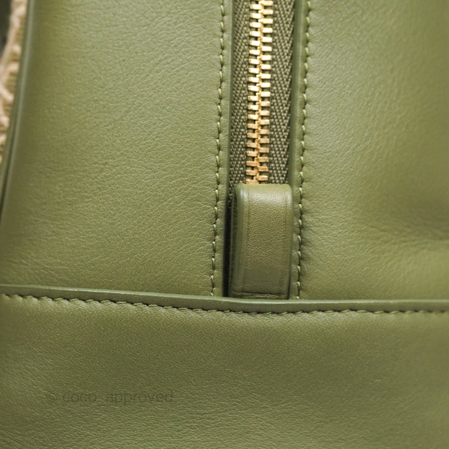 Loewe Amazona 19 Square Green/ Avocado Green in Anagram Jacquard and Calfskin