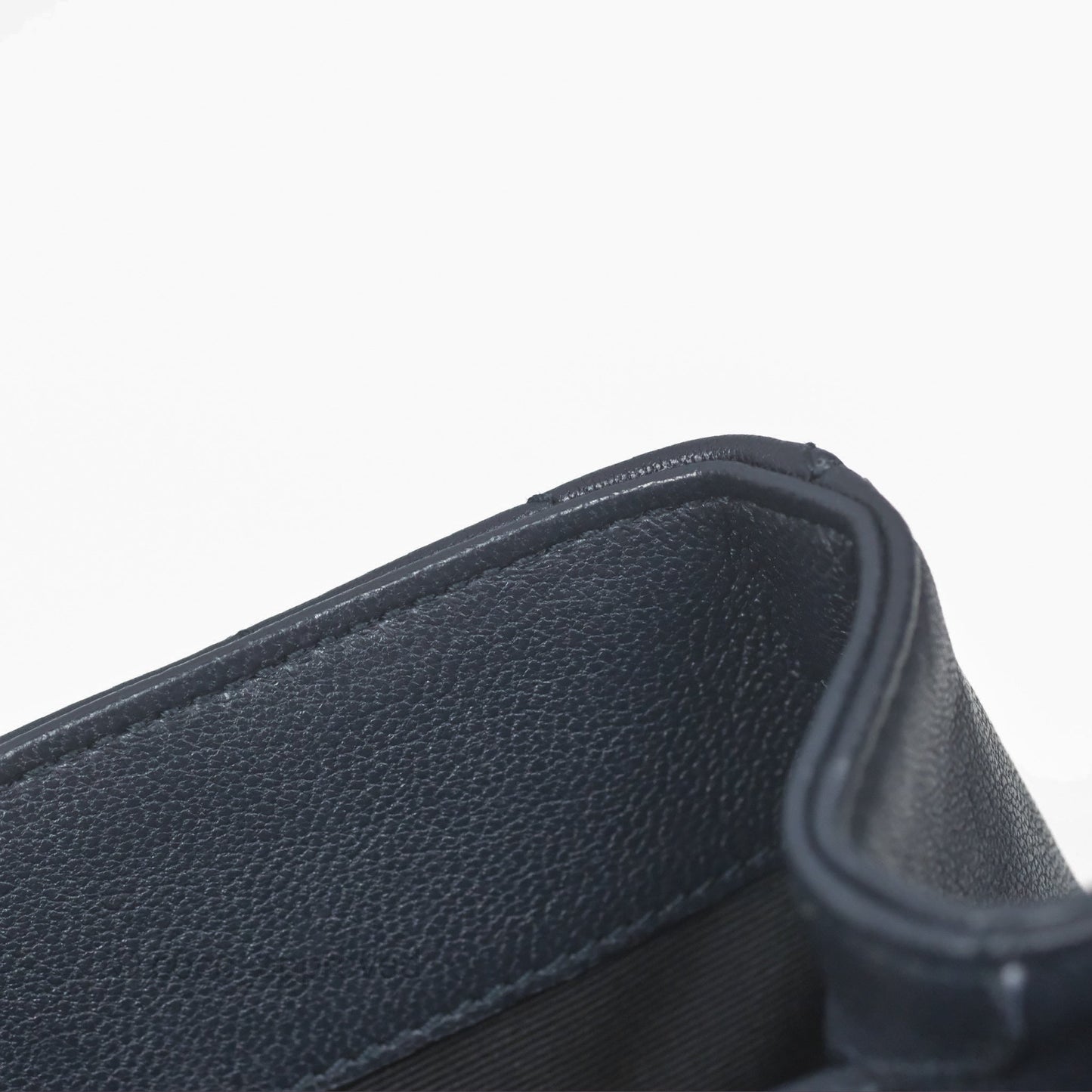 Saint Laurent Chevron Medium College Navy Chain Bag Gold Hardware