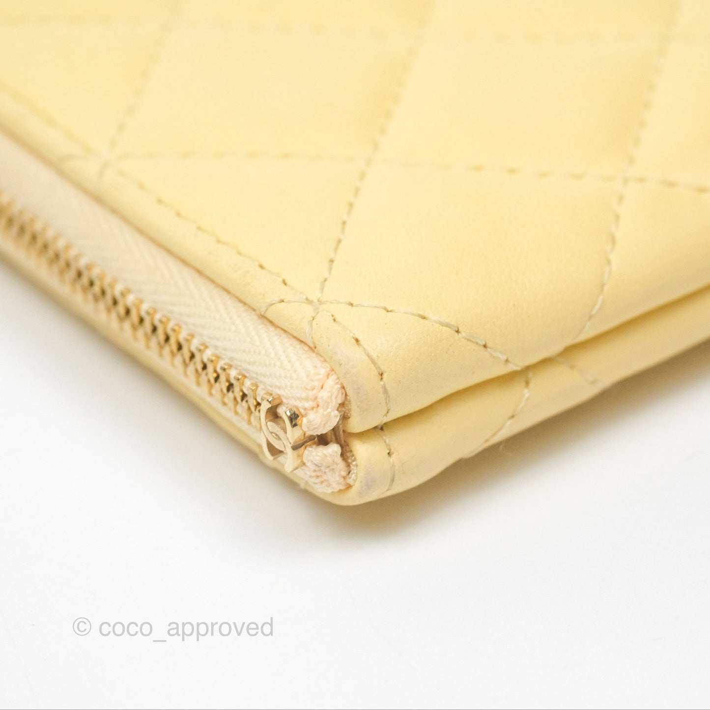 Chanel Quilted Mini O Case Yellow Lambskin Gold Hardware