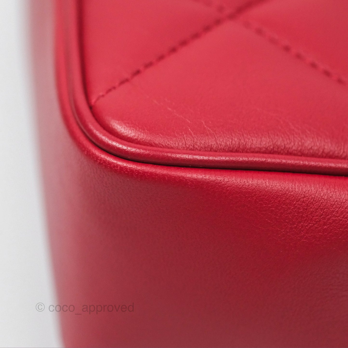 Chanel Easy Carry Flap Bag With Handle Red Lambskin Gold Hardware