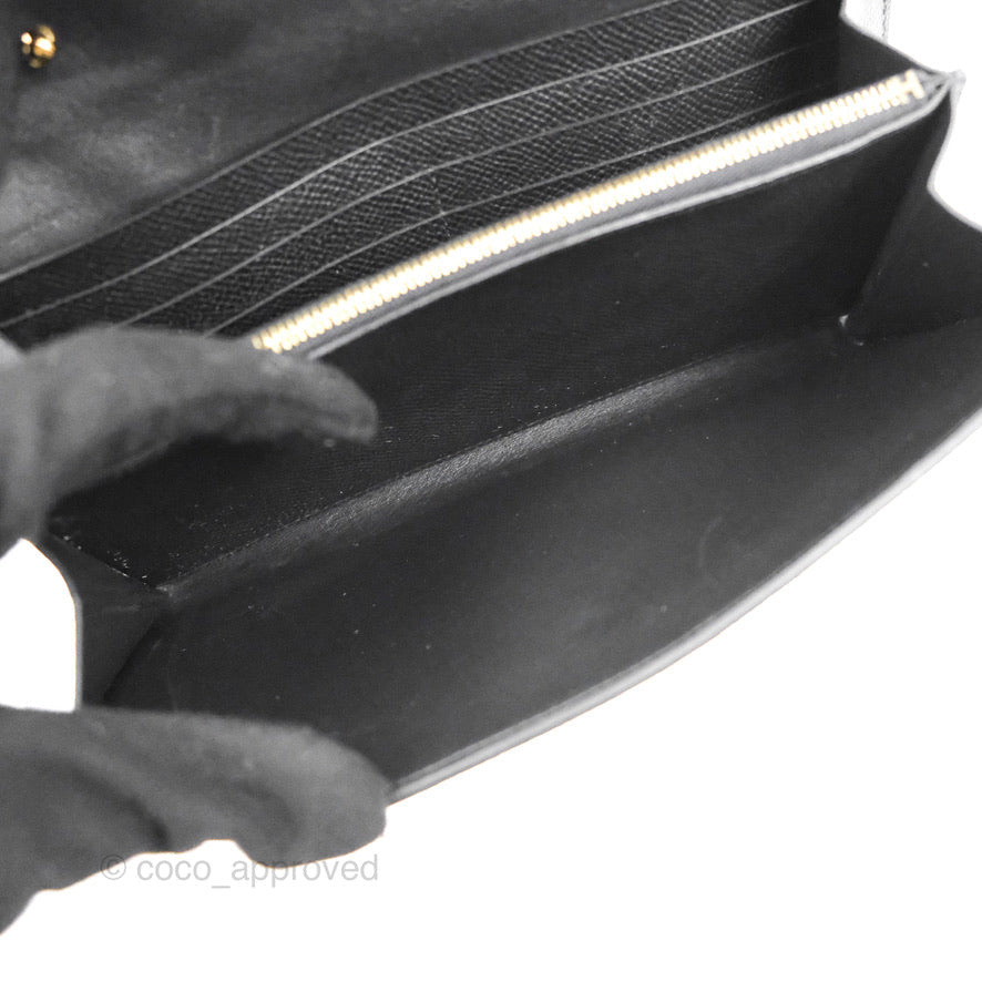 Hermès Constance Long To Go Wallet Black Epsom Gold Hardware