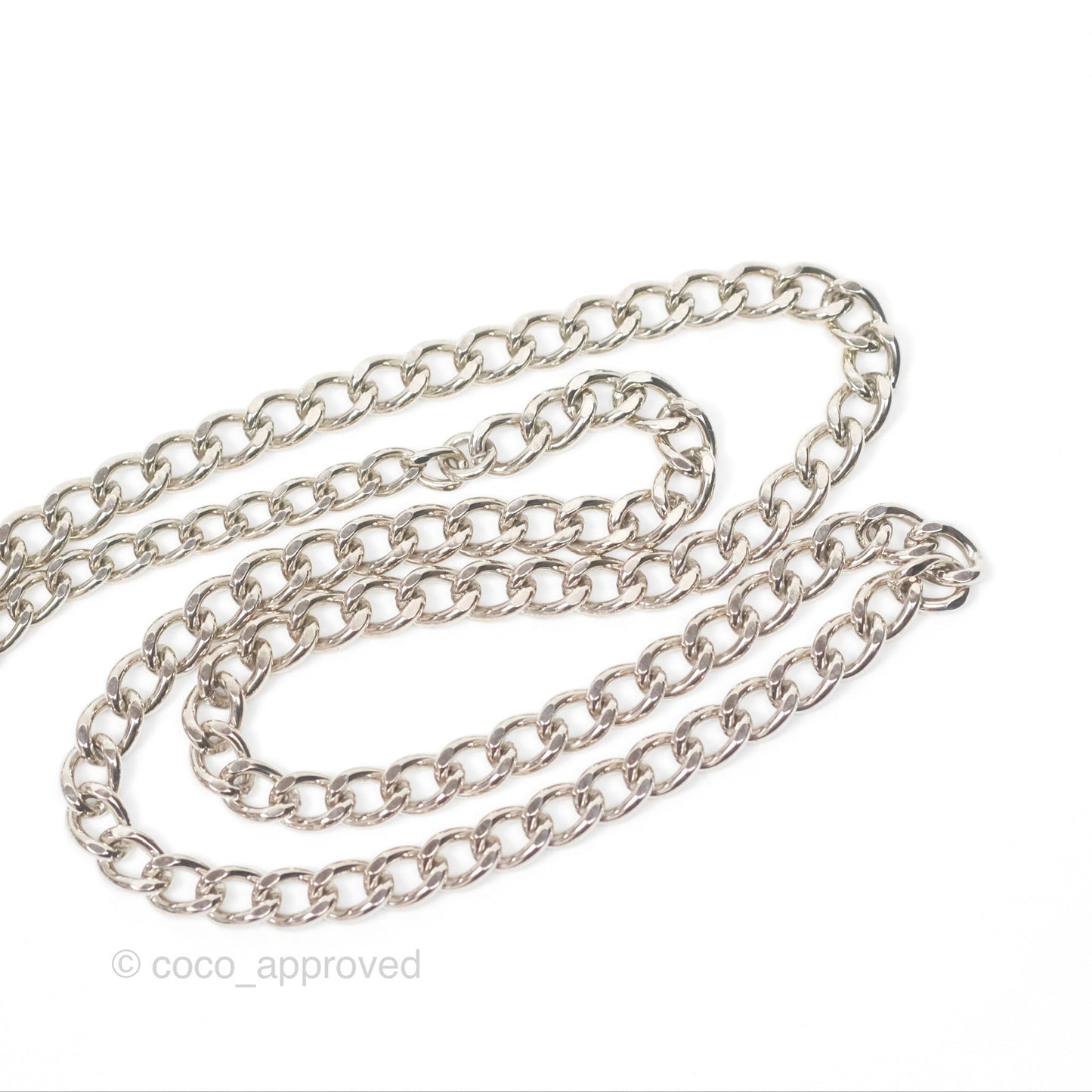 Chanel Black CC Chain Belt Silver Tone 08V