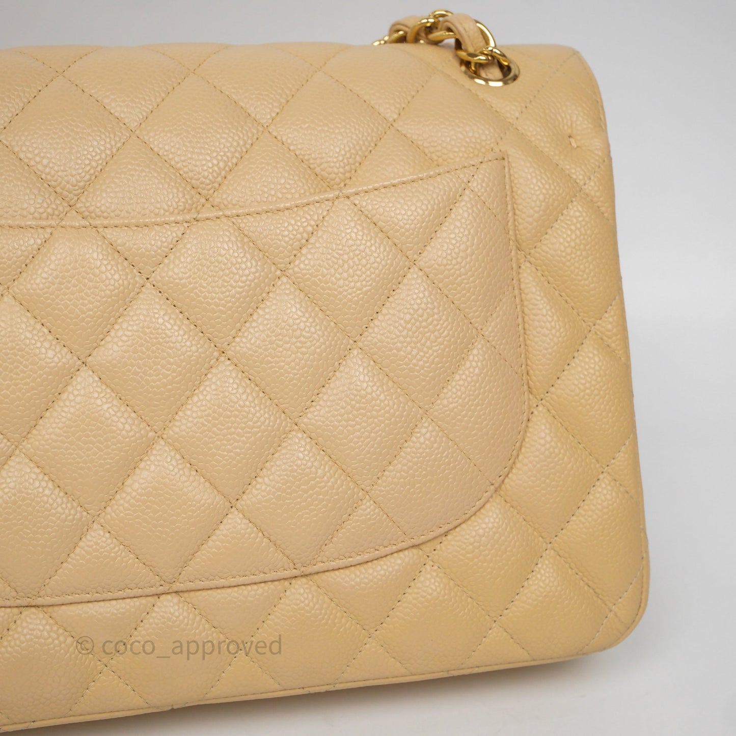 Chanel Jumbo Double Flap Beige Caviar Gold Hardware⁣⁣