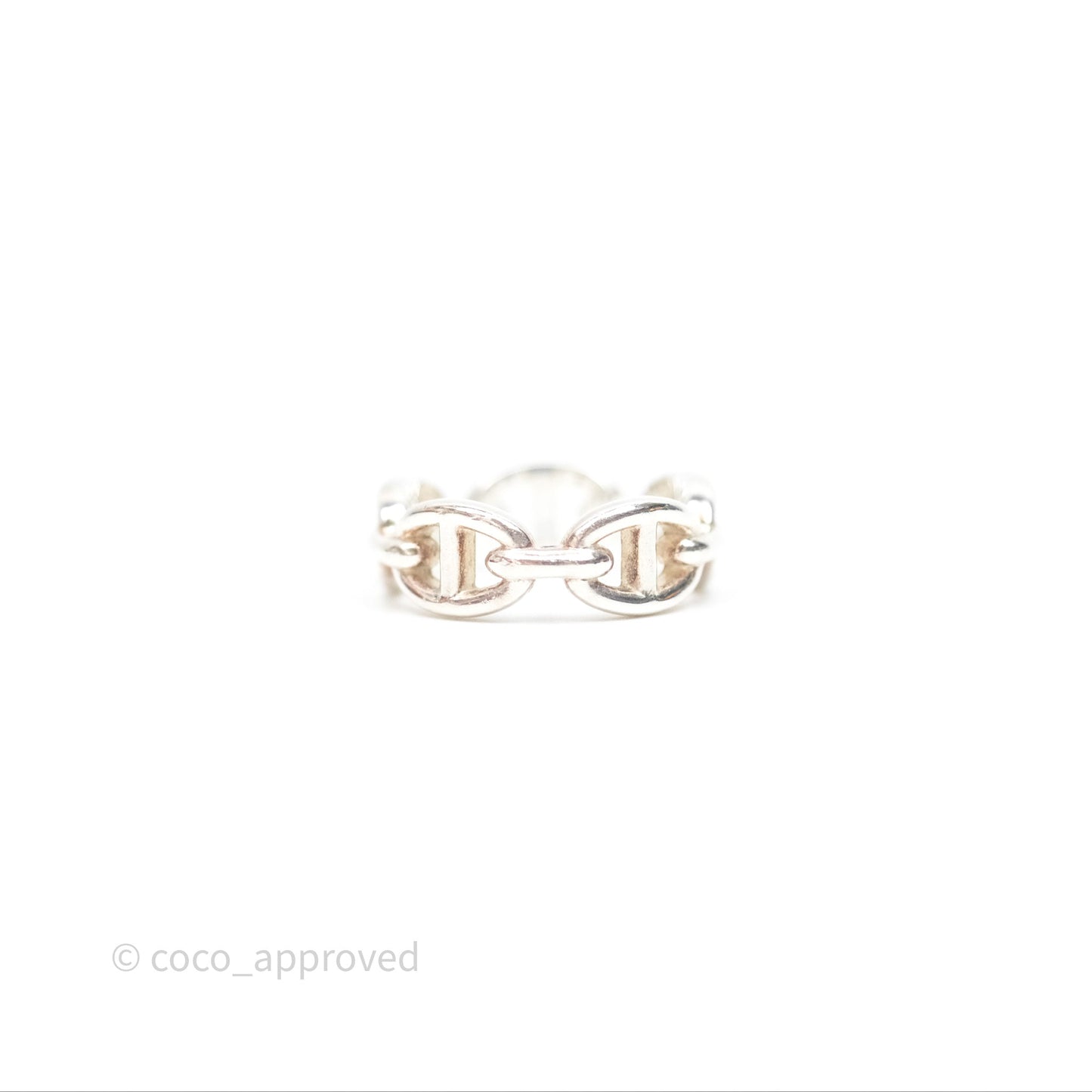 Hermès Sterling Silver PM Chaine d'Ancre Enchainee Band Ring 54