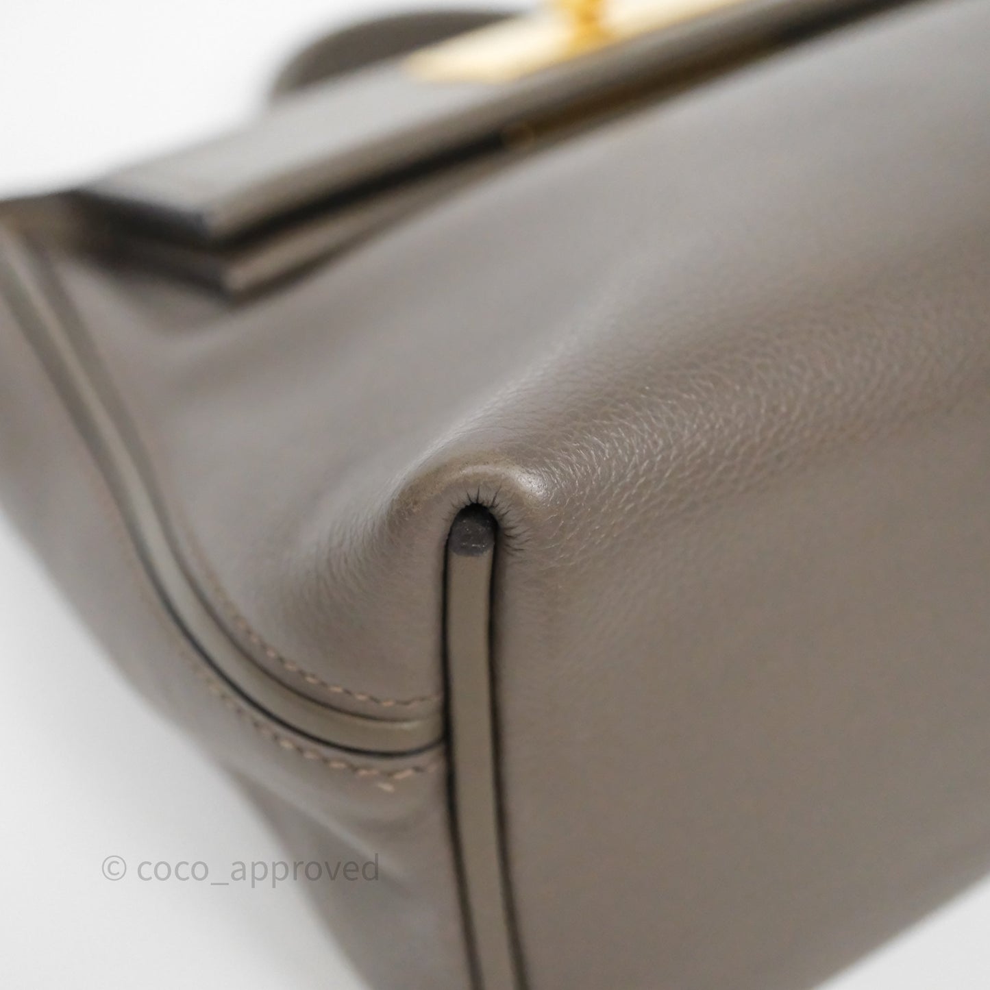 Hermès 24/24 21 Mini Gris Etain 8F Evercolor/ Swift Gold Hardware