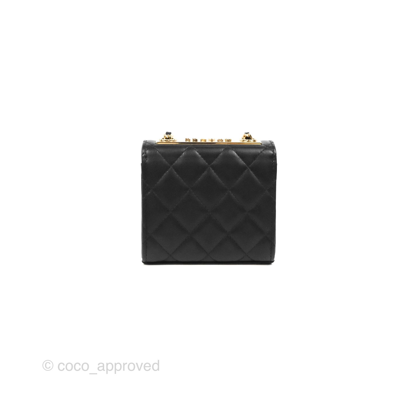 Chanel Mini Quilted Clutch With Chain Black Lambskin Gold Hardware