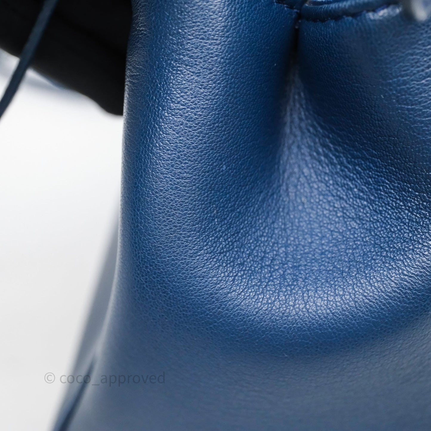 Fendi Nappa Mini Peekaboo Bag Blue Silver Hardware
