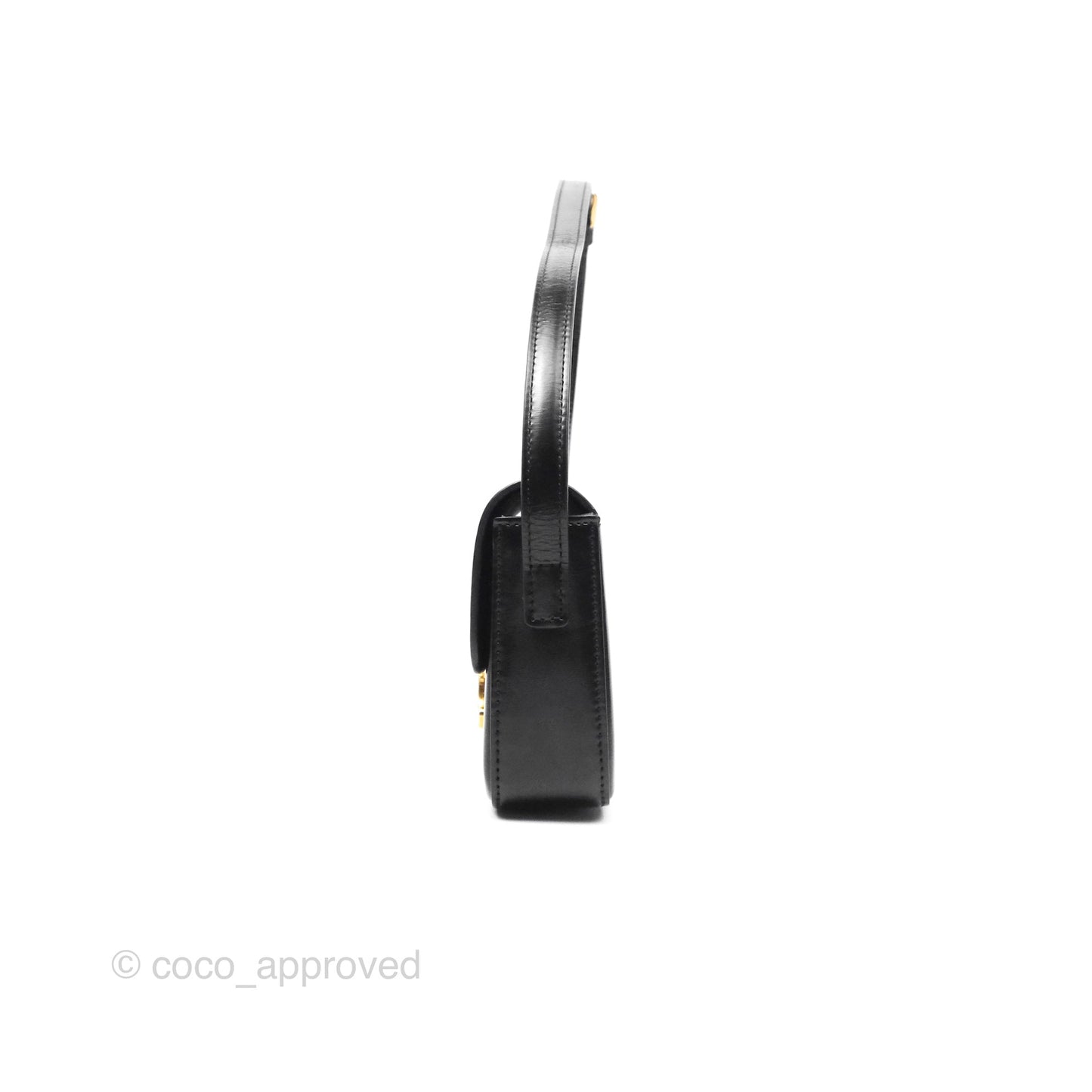 Celine Triomphe Shoulder Bag Black Calfskin
