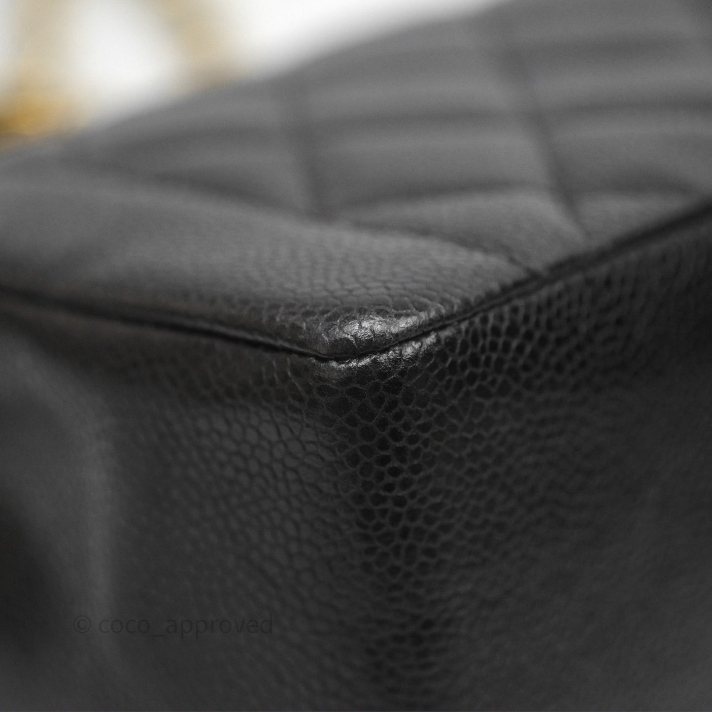 Chanel Small Vintage Quilted Classic Diana Flap Bag Black Caviar 24K Gold Hardware