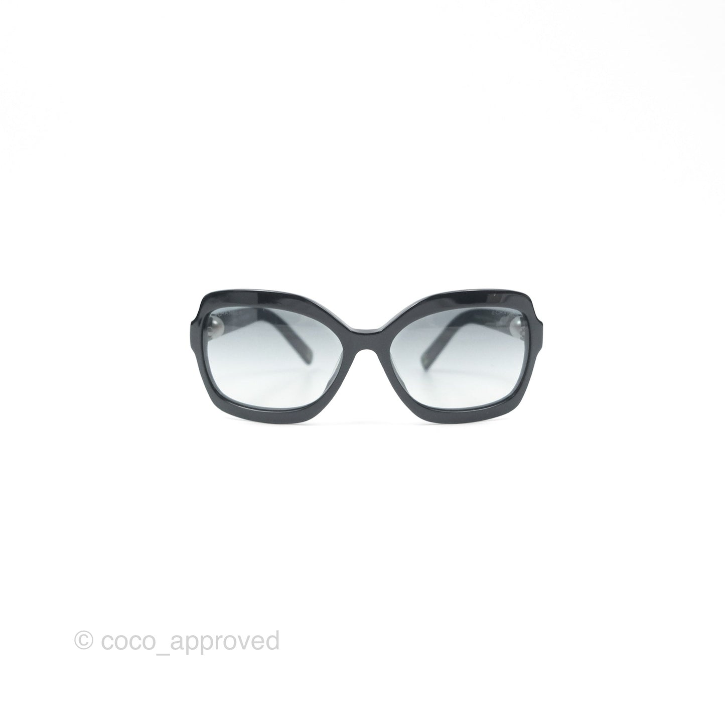 Chanel Acetate Strass Square Pearl Sunglasses Black