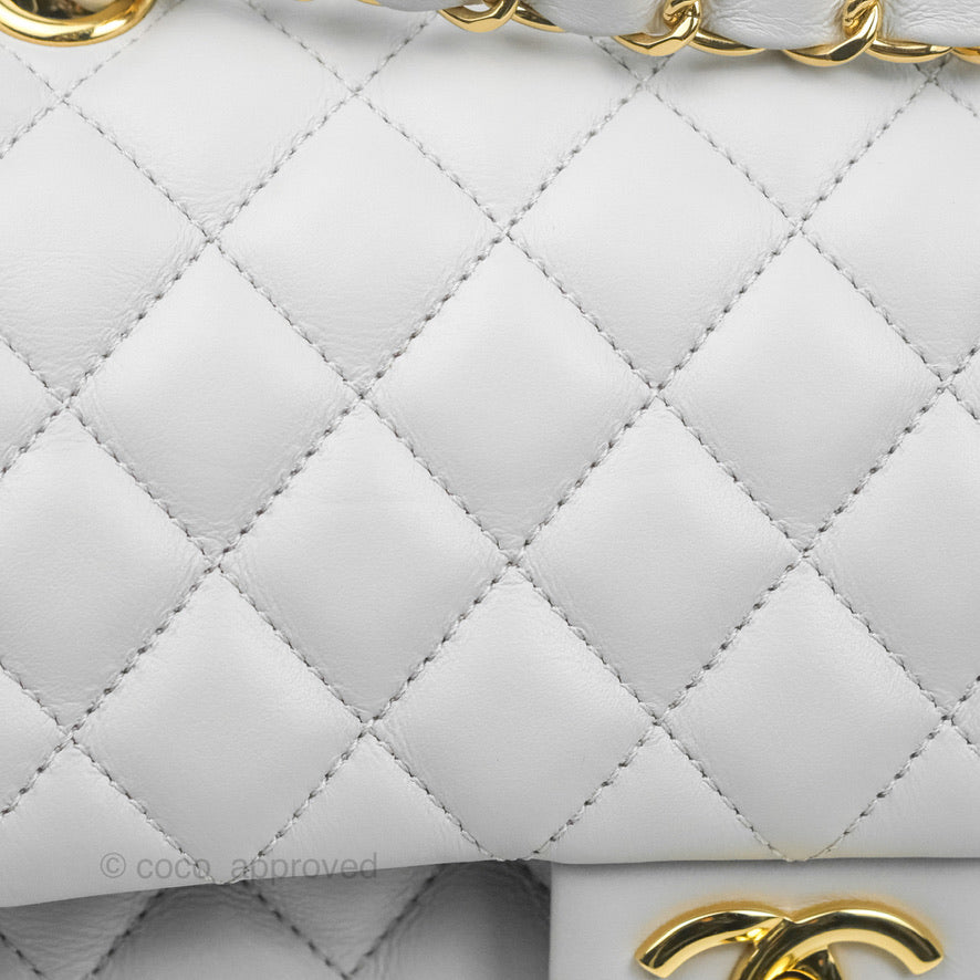 Chanel Large Quilted Urban Spirit Backpack Grey Gold Hardware
