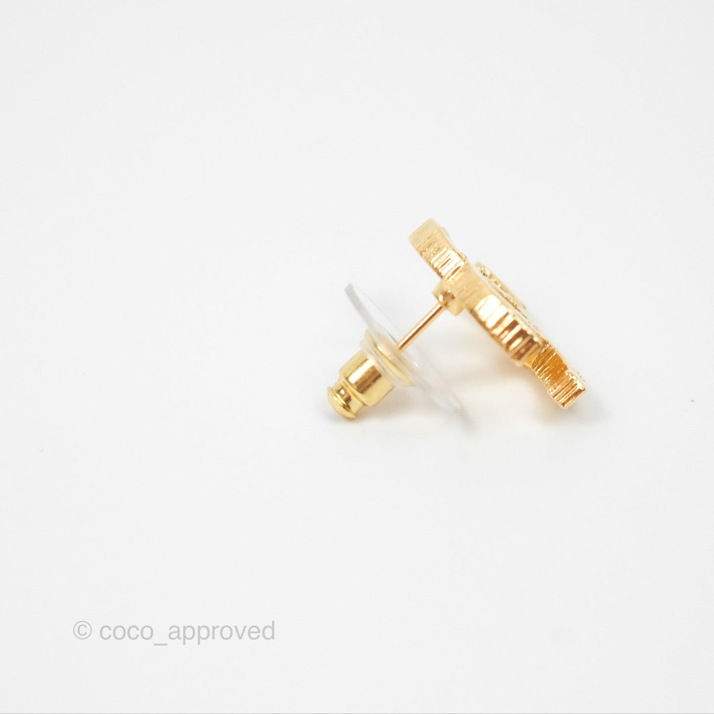Chanel CC Earrings Gold Tone 24C