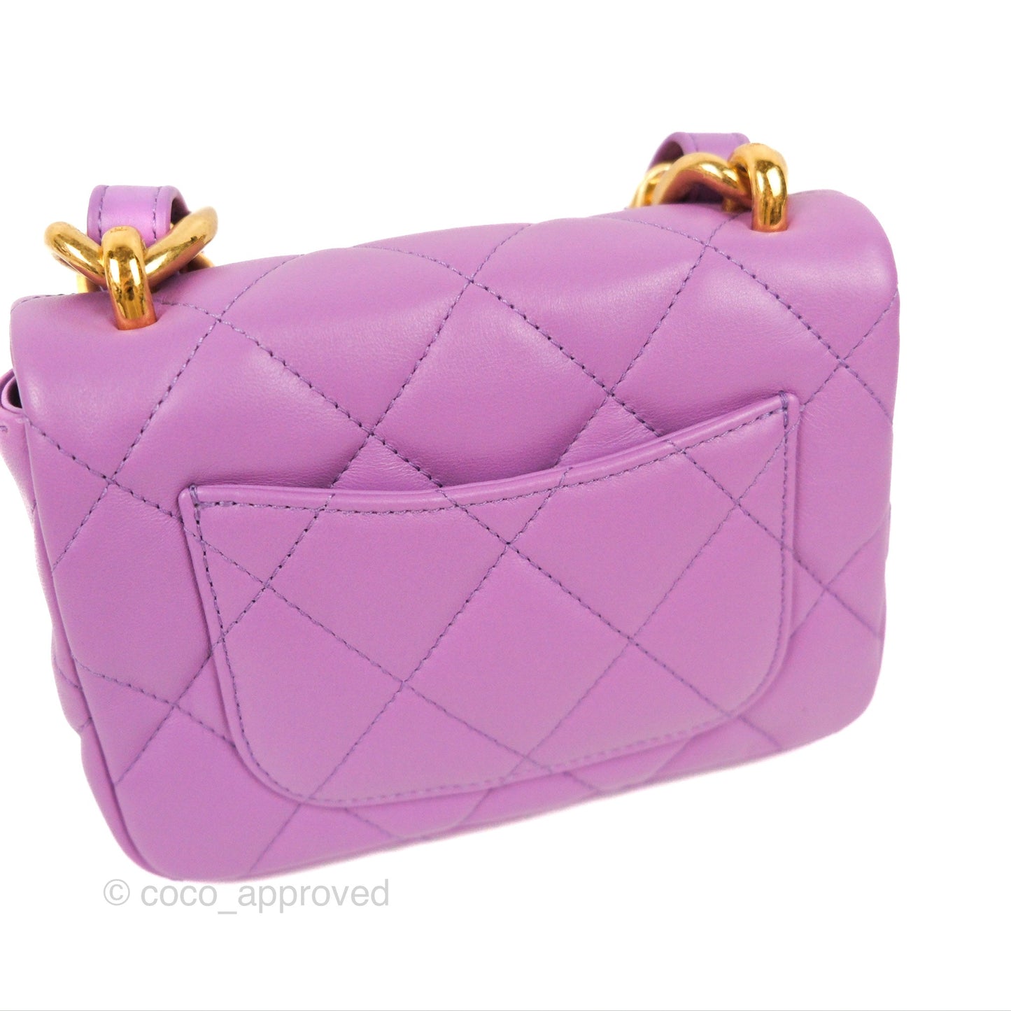 Chanel Quilted Mini CC Funky Town Flap Purple Lambskin Gold Hardware