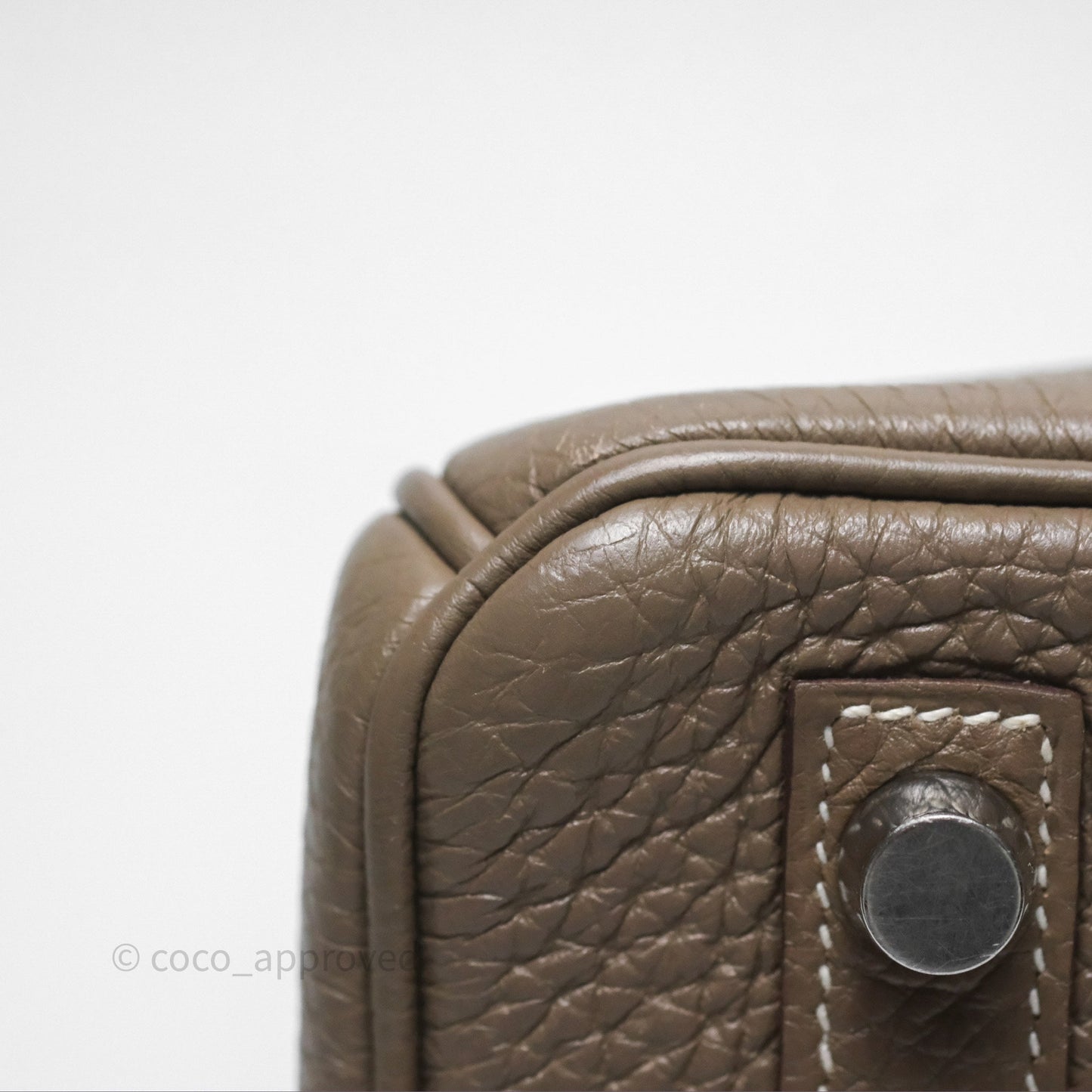 Hermes Birkin 25 Retourne Etoupe 18 Clemence Palladium Hardware
