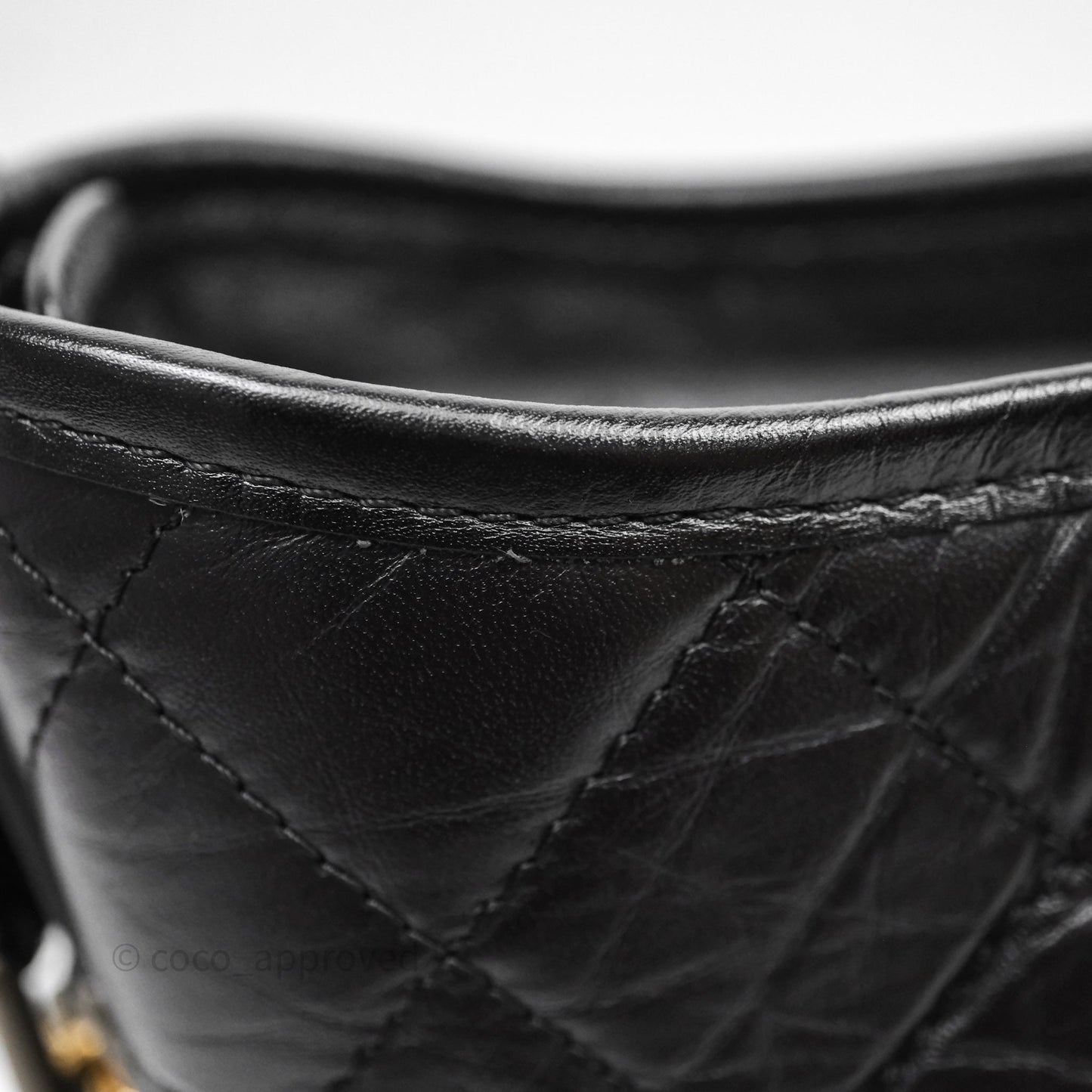 Chanel New Medium Gabrielle Hobo Quilted Black Aged Calfskin