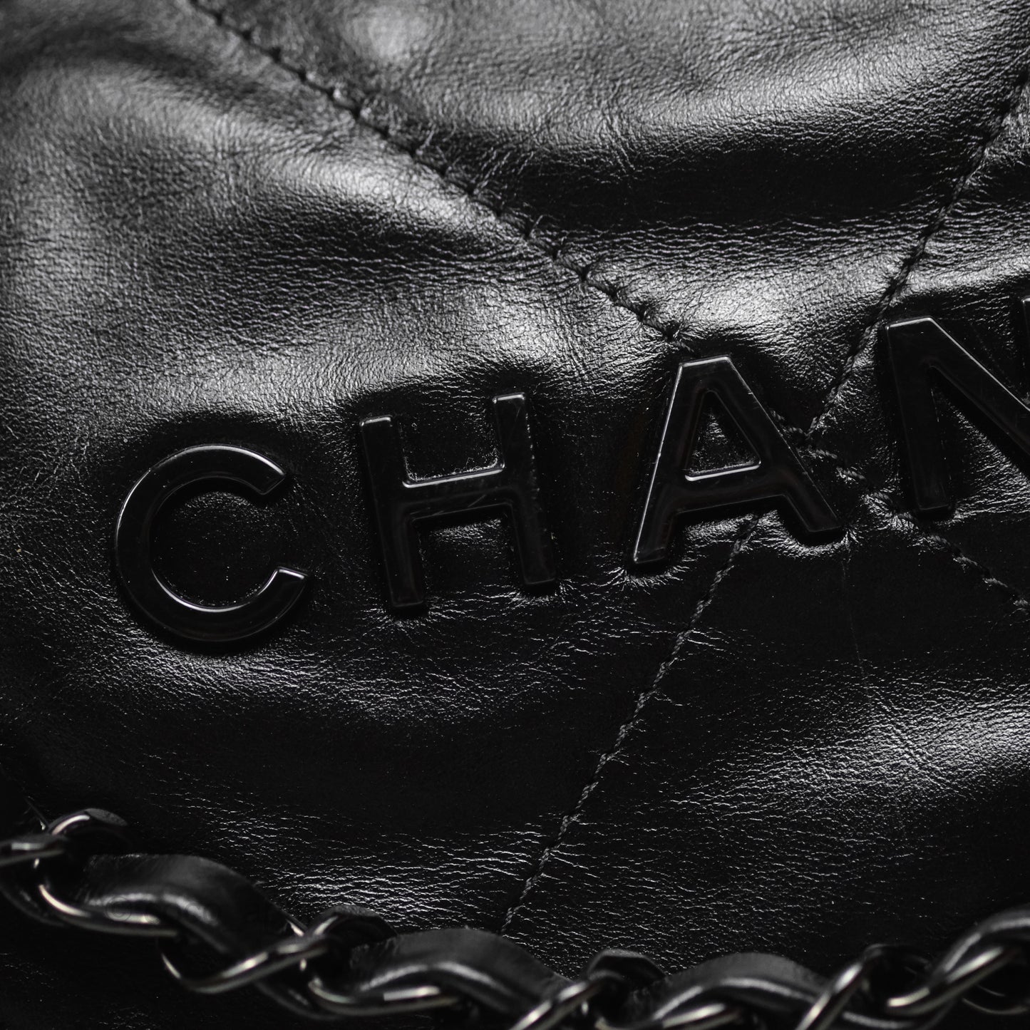 Chanel 22 Small Black Calfskin So Black Hardware