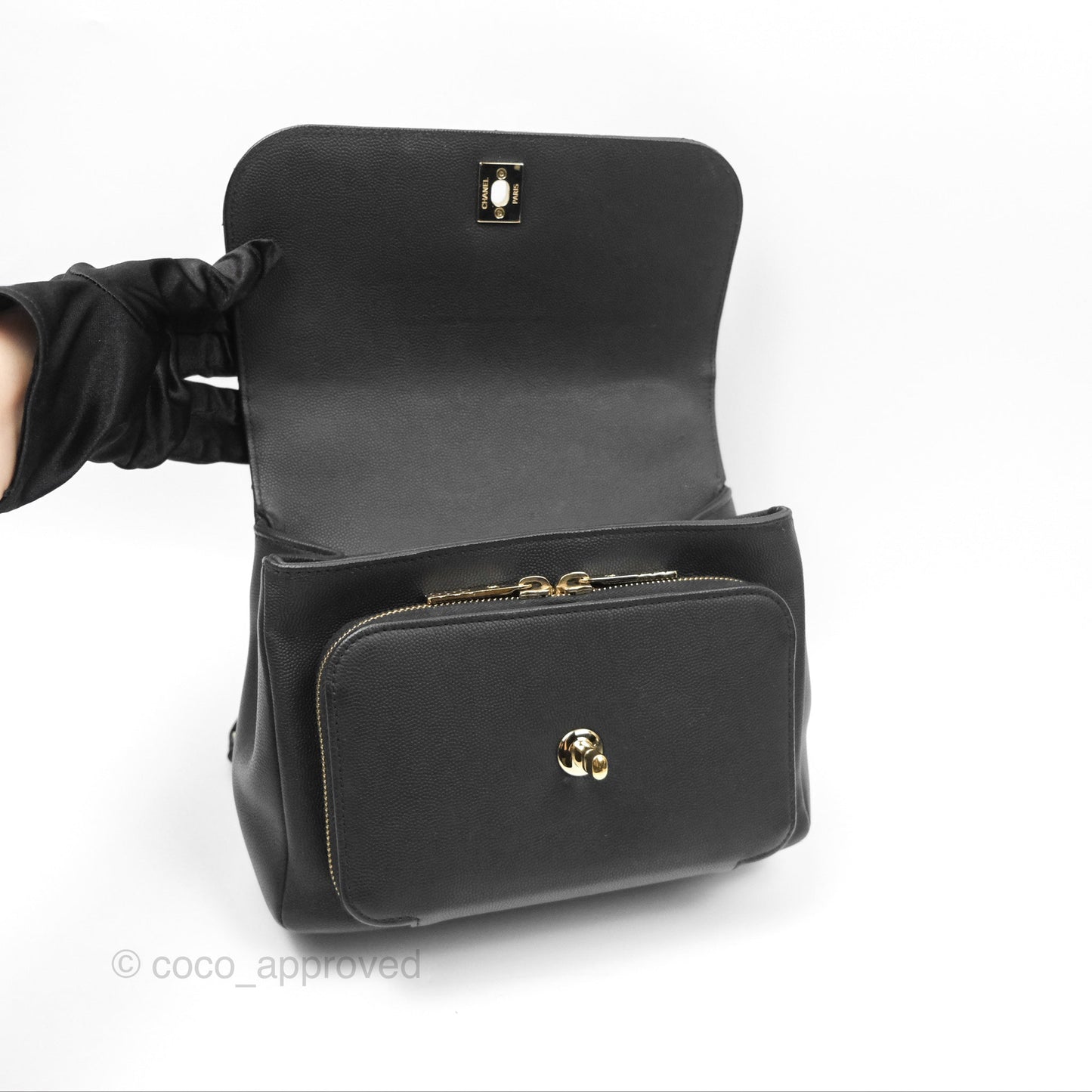 Chanel Quilted Medium Business Affinity Flap Matte Black Caviar Gold Hardware