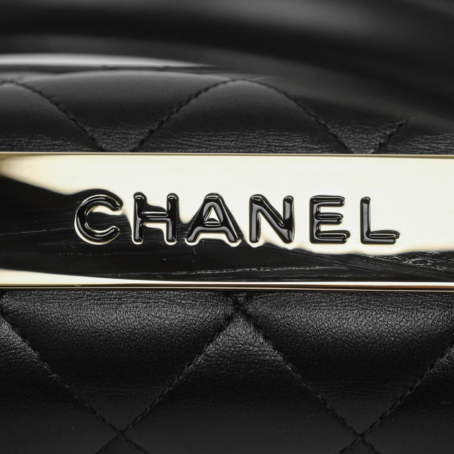 Chanel Small Trendy CC Black Lambskin Gold Hardware