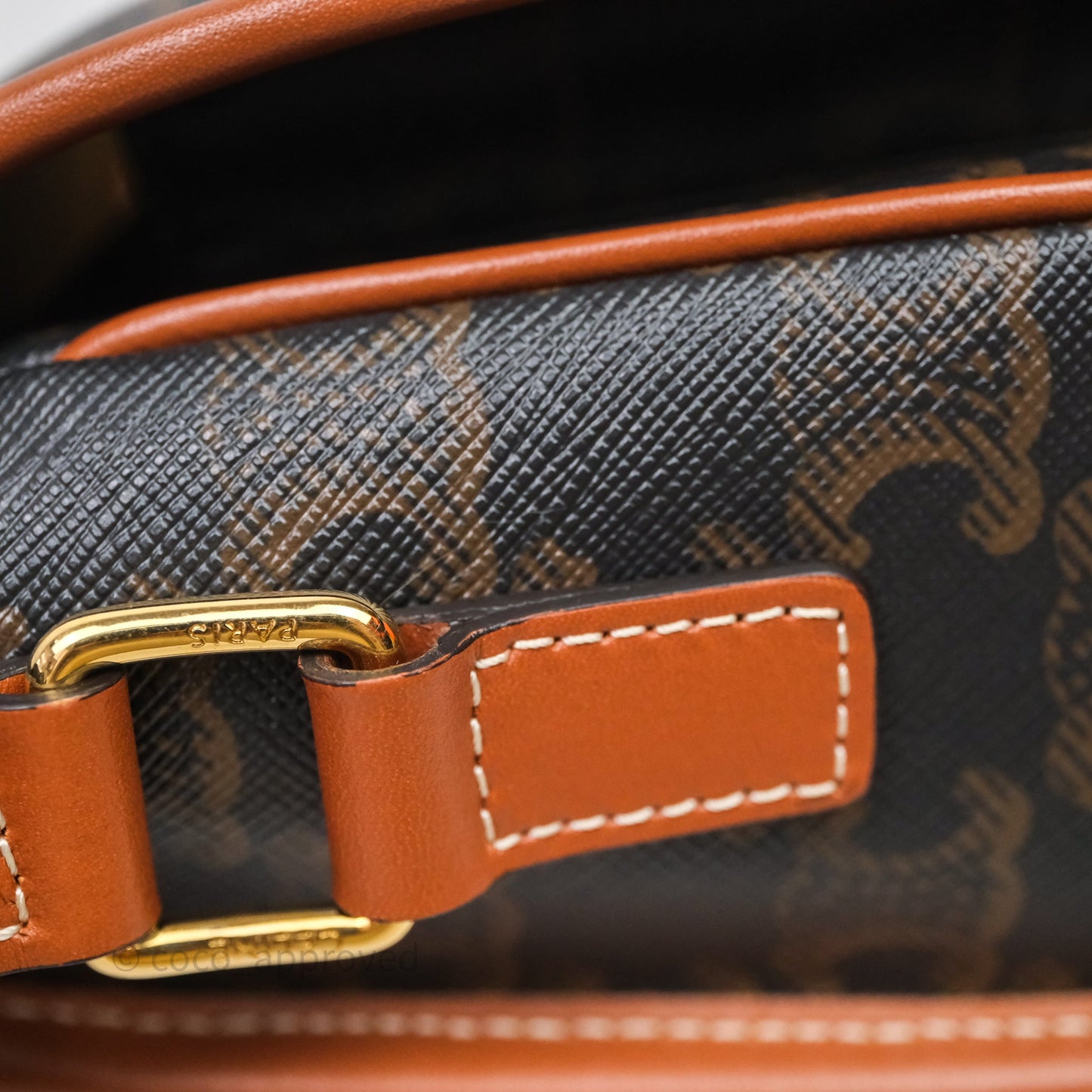 Celine Medium Folco Bag Triomphe Canvas Tan