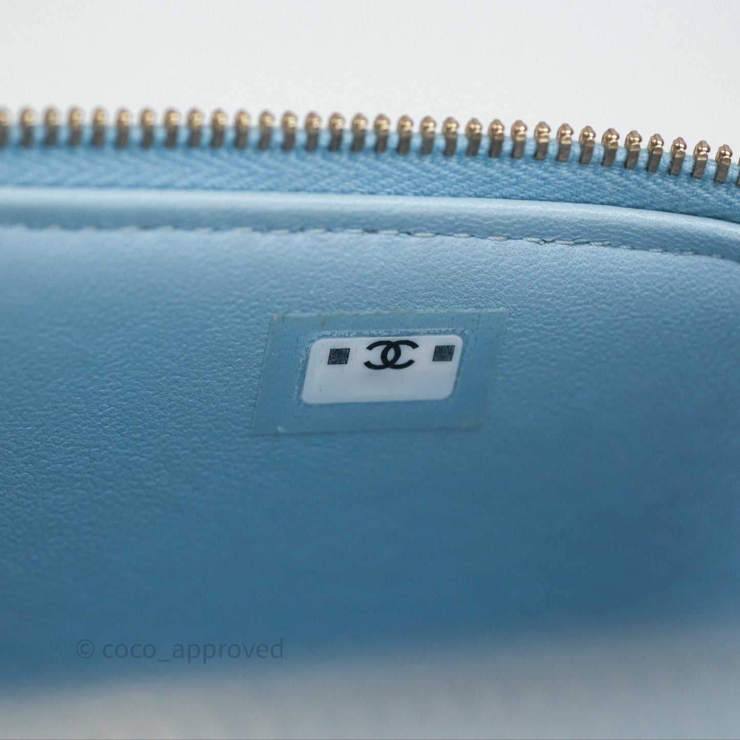 Chanel Vanity Rectangular Top Handle Blue Lambskin Gold Hardware