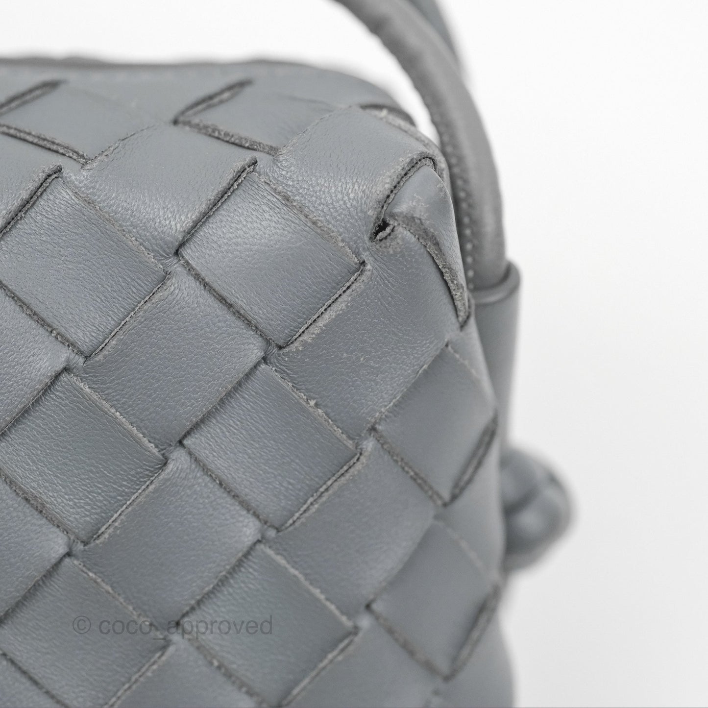 Bottega Veneta Mini Loop Camera Bag Intrecciato Lambskin Thunder