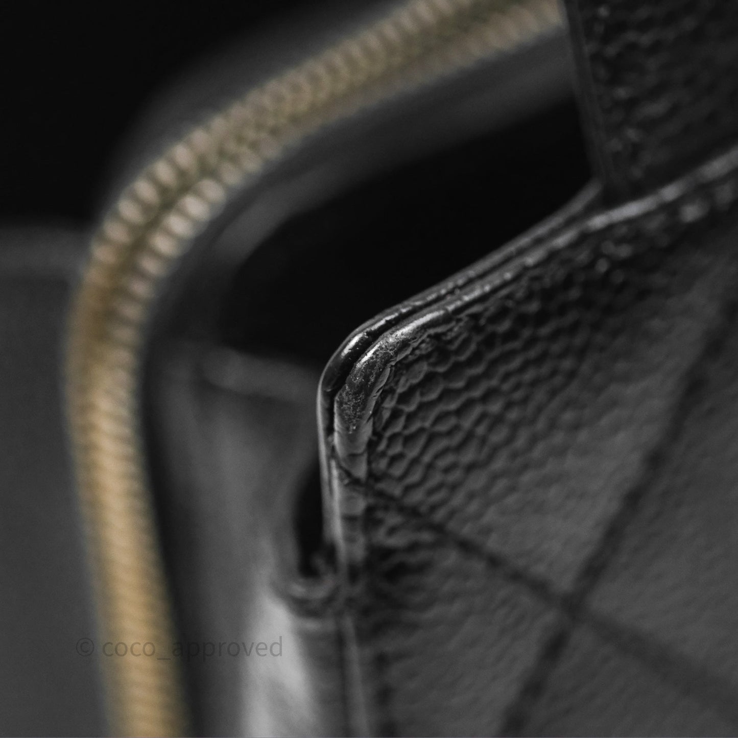 Chanel Vintage Quilted CC Tote Black Caviar Gold Hardware